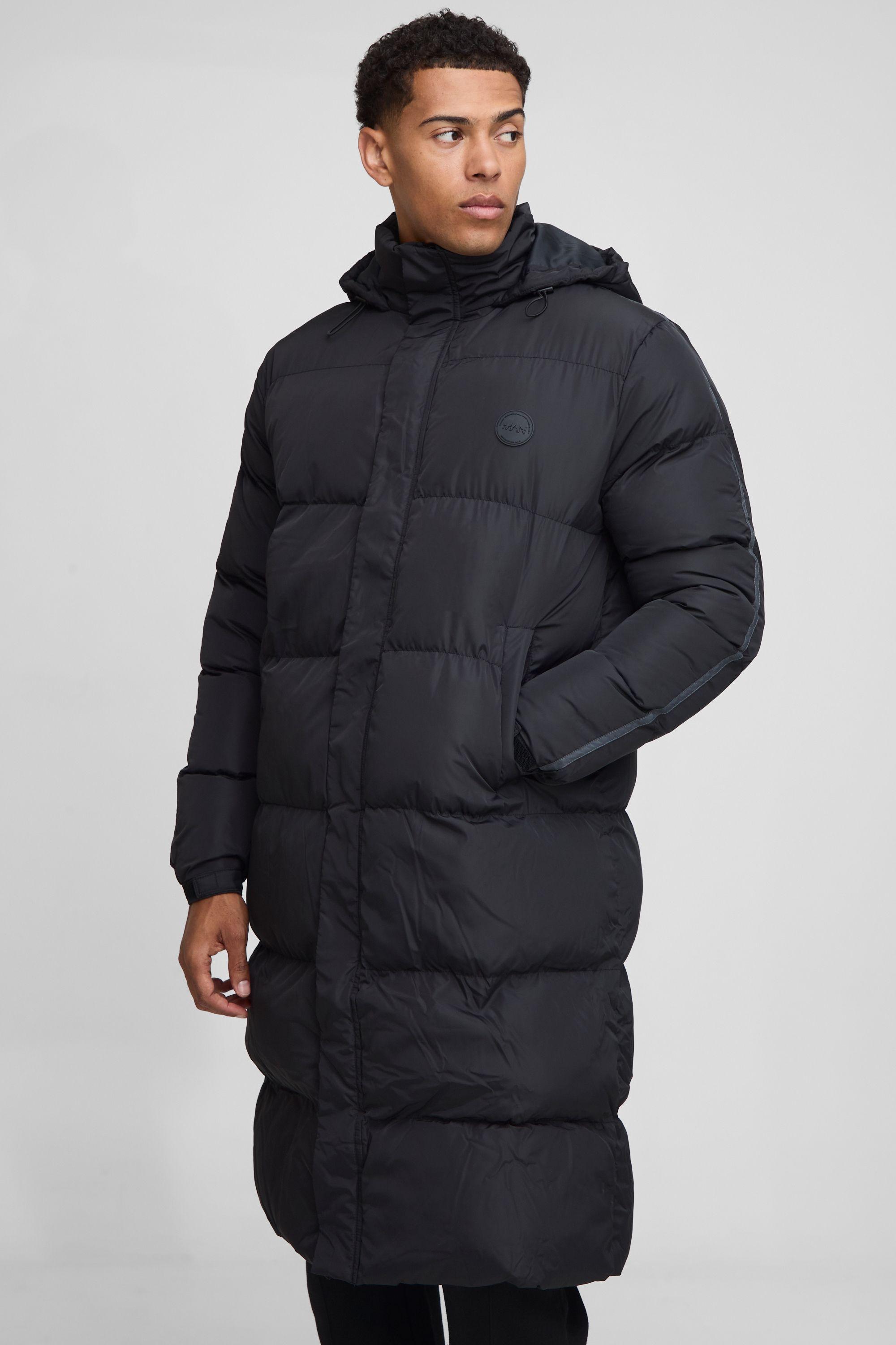 MAN Regular Fit Panelled Longline Puffer Jacket by BOOHOOMAN