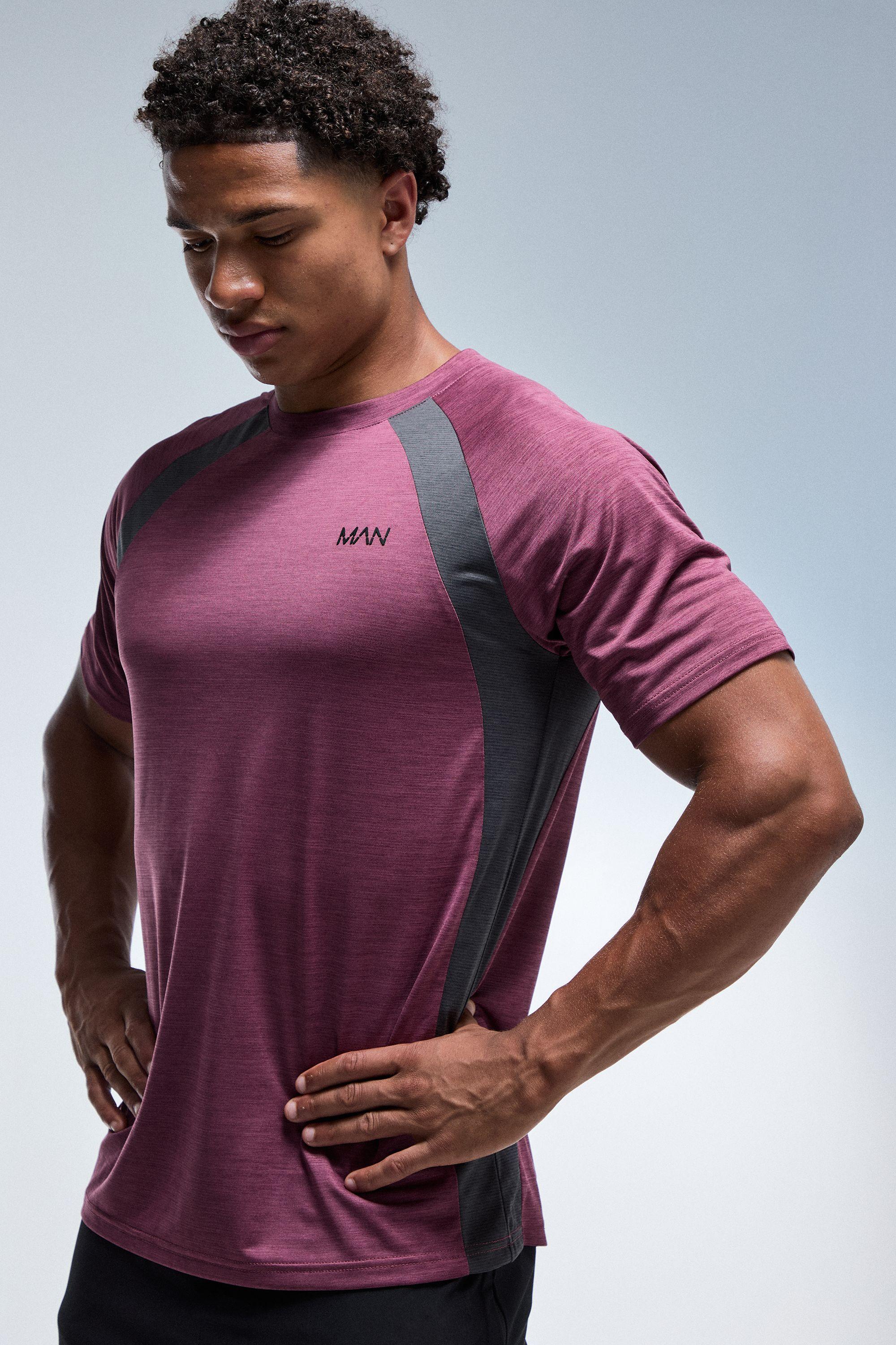 Man Active Colour Block Raglan Regular Fit T-shirt by BOOHOOMAN