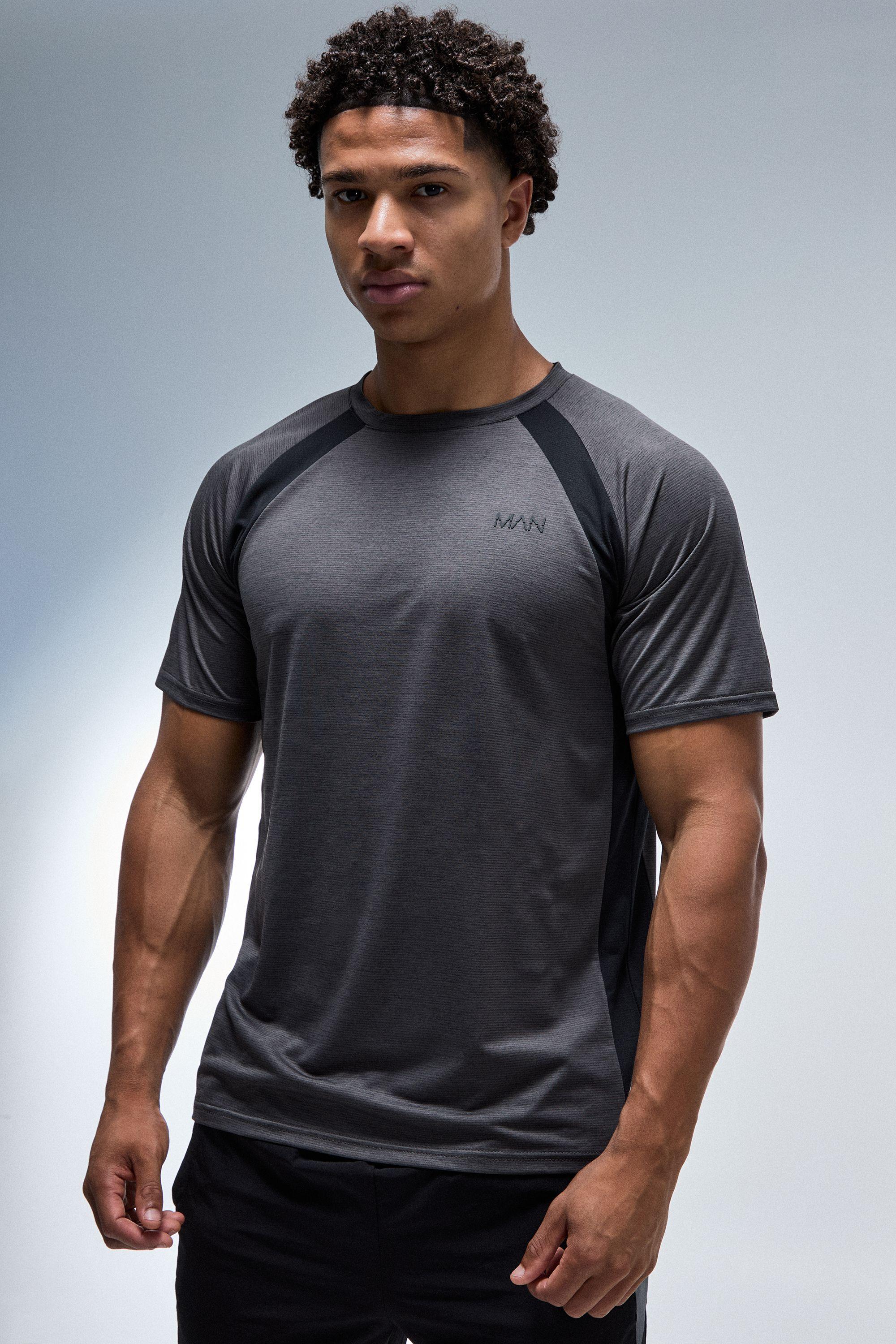 Man Active Colour Block Raglan Regular Fit T-shirt by BOOHOOMAN