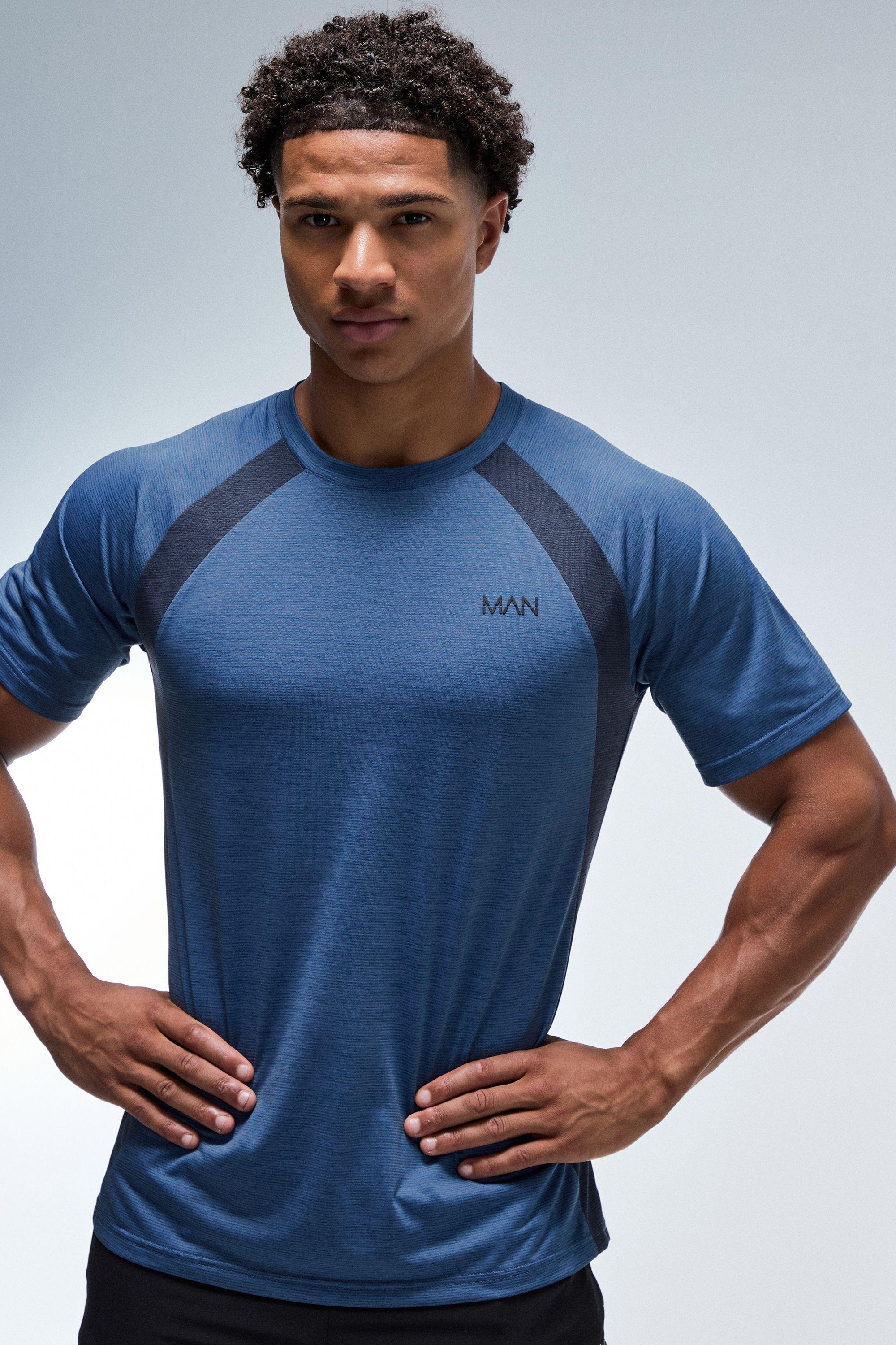 Man Active Colour Block Raglan Regular Fit T-shirt by BOOHOOMAN