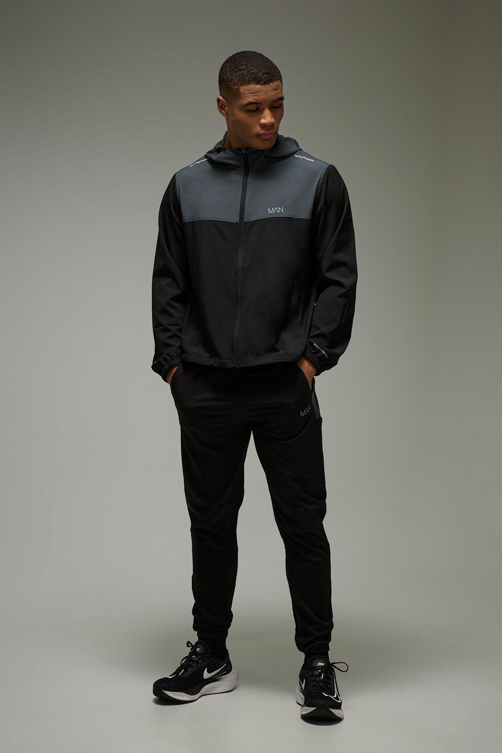Man Active Colour Block Regular Fit Woven Tracksuit by BOOHOOMAN