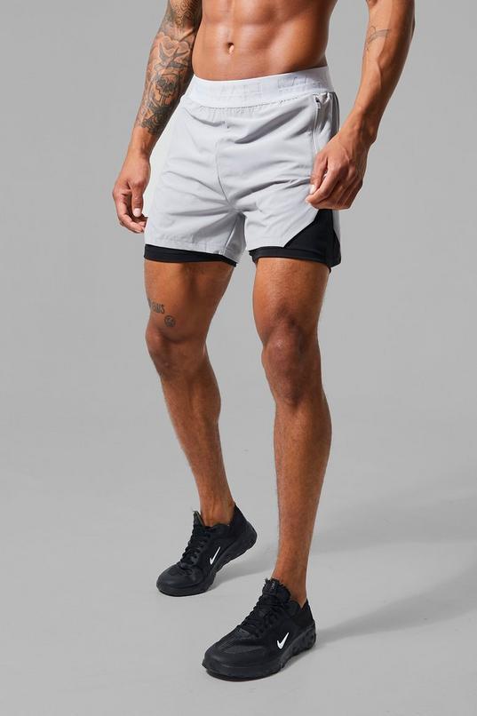 Man Active Extreme Split 3inch 2-in-1 Regular Fit Short by BOOHOOMAN