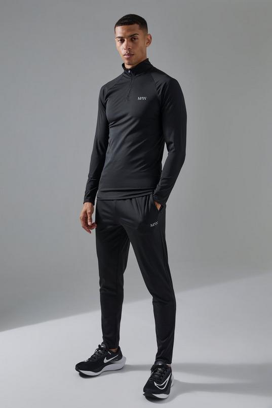 Man Active Gym 1/4 Zip Tracksuit by BOOHOOMAN