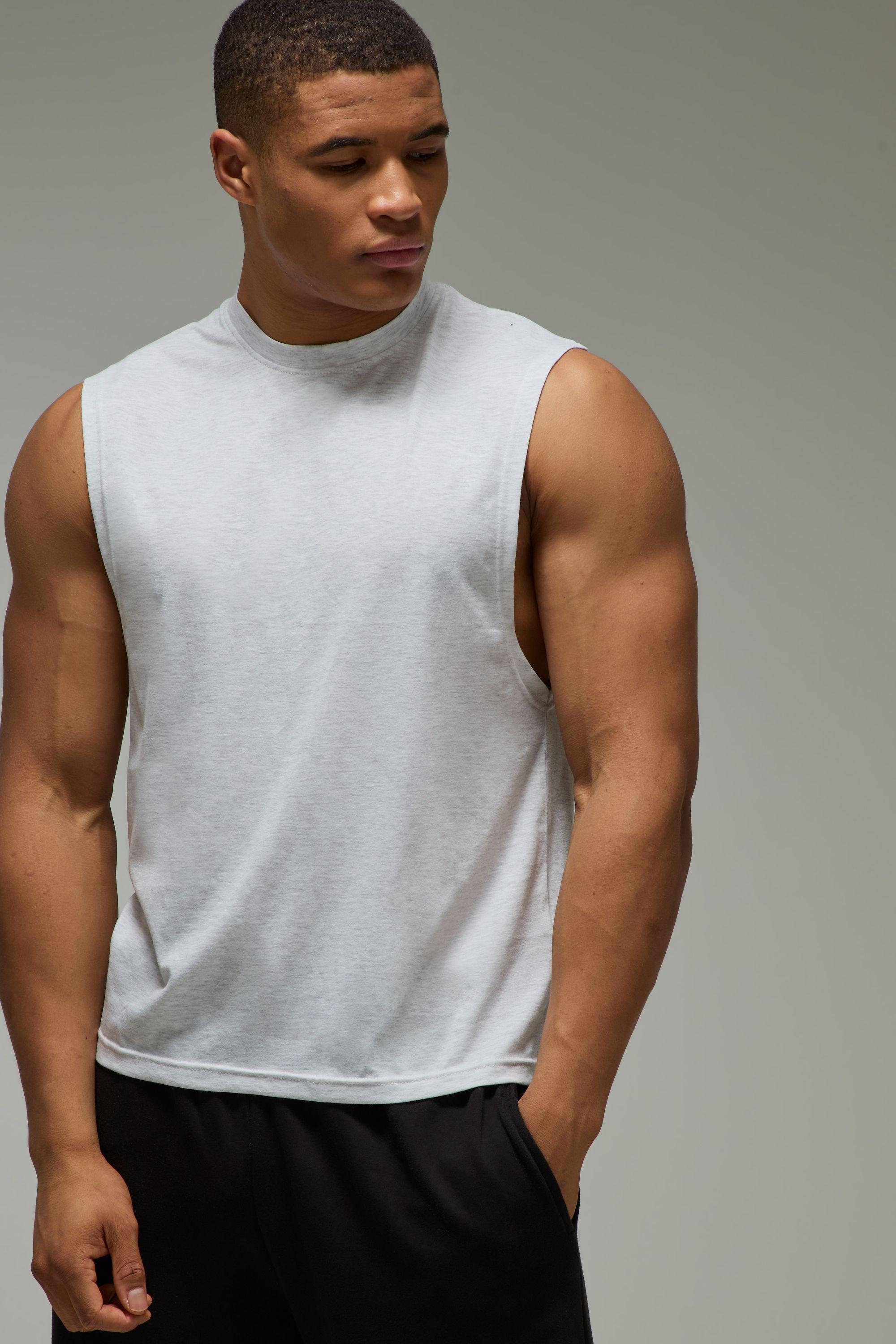 Man Active Gym Cotton Drop Armhole Regular Fit Tank by BOOHOOMAN Man Active Gym Cotton Drop Armhole Regular Fit Tank by BOOHOOMAN