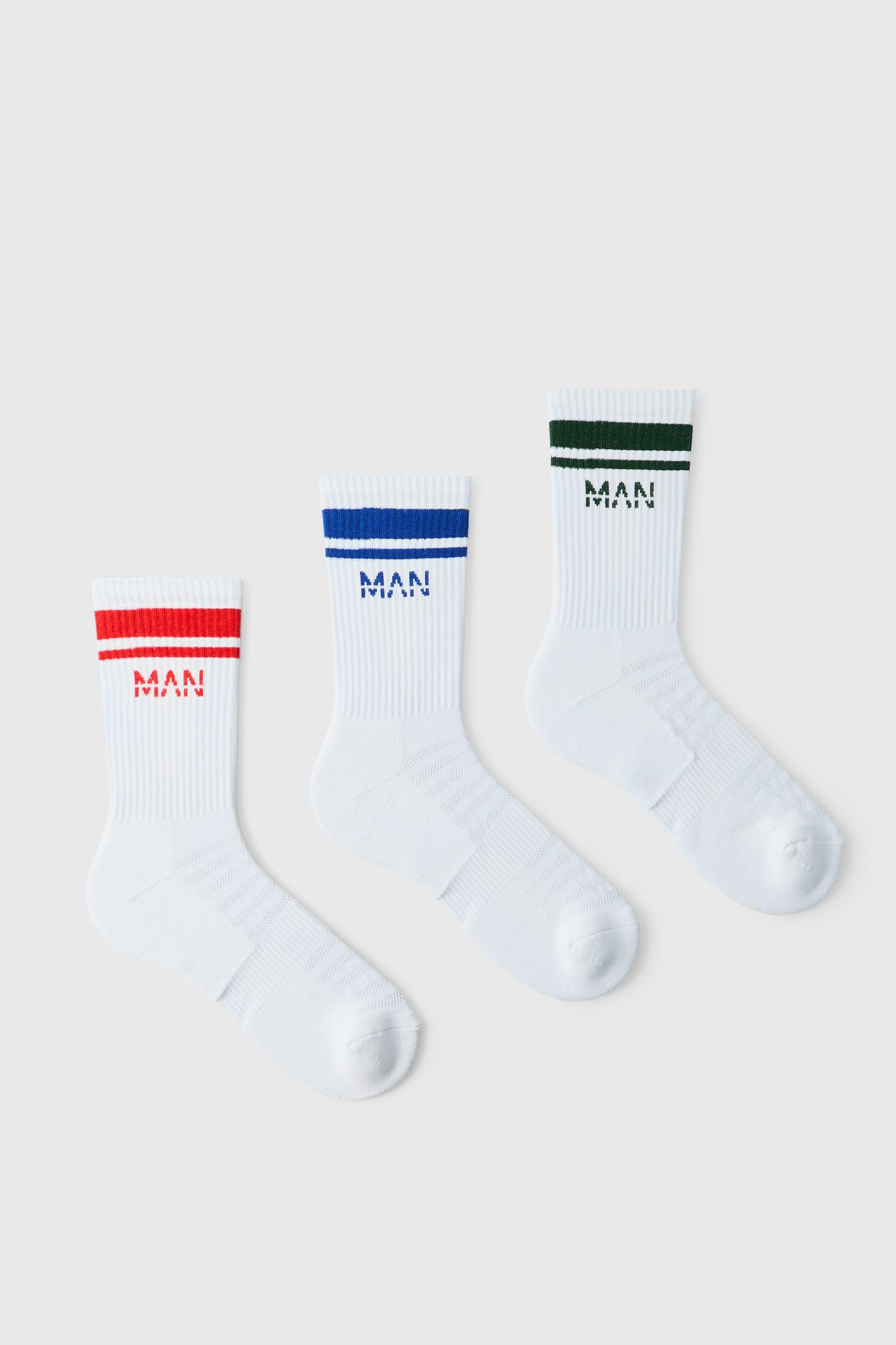 Man Active Gym Crew Sock 3 Pack by BOOHOOMAN