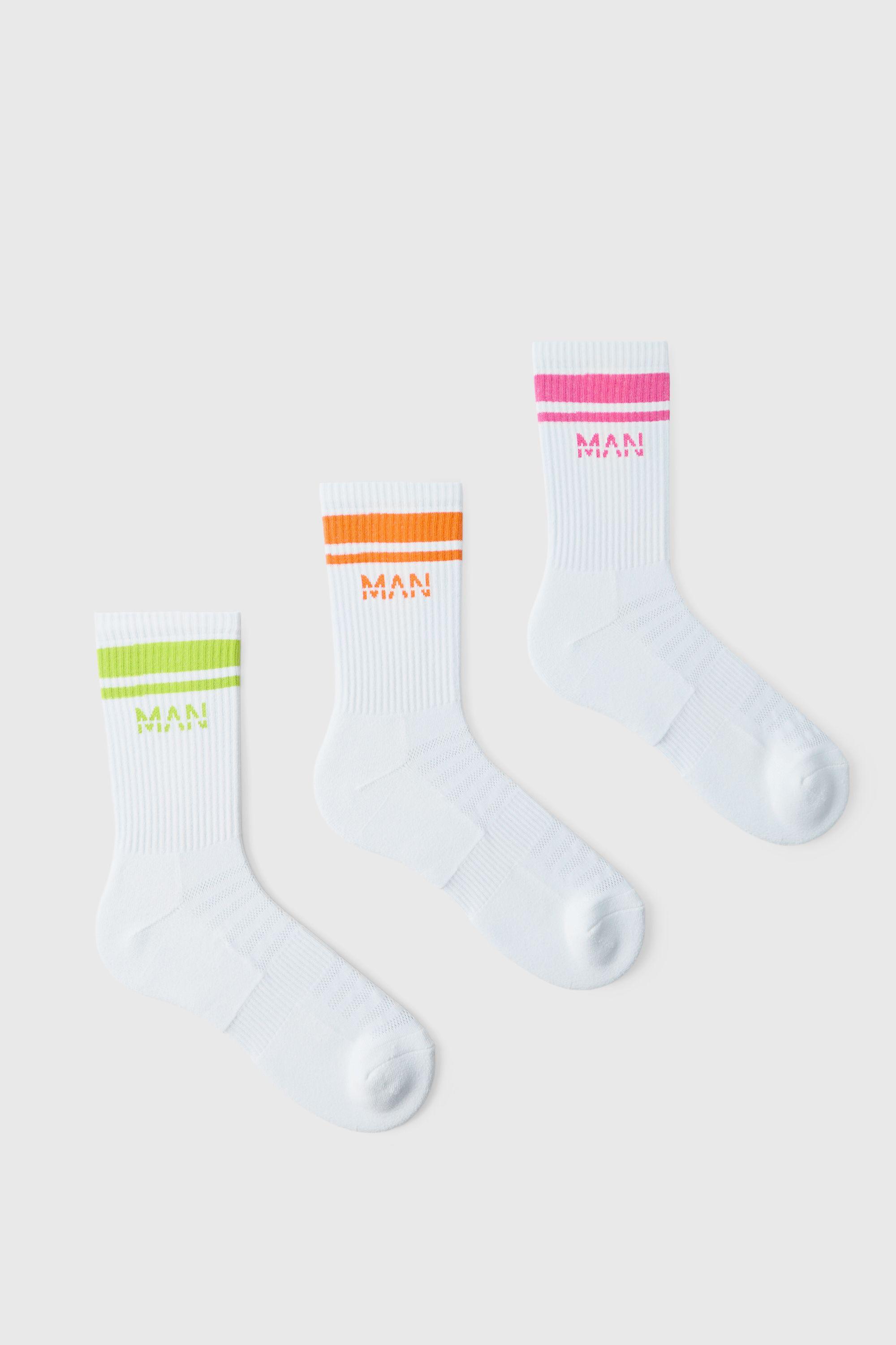 Man Active Gym Crew Sock 3 Pack by BOOHOOMAN