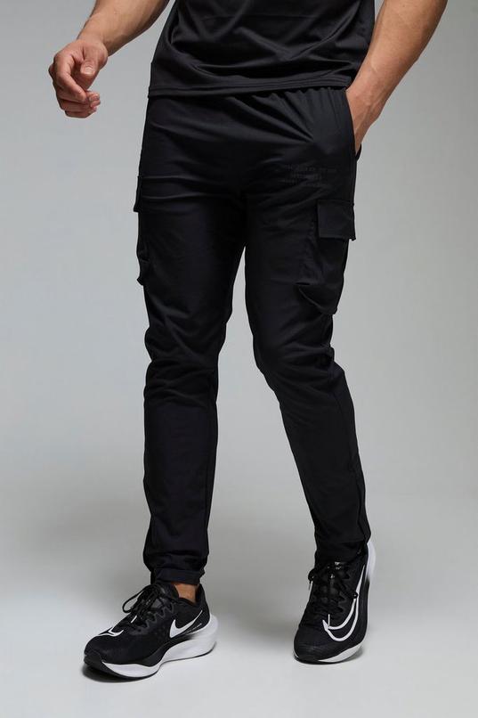Man Active Gym Technical Tapered Cargo Jogger by BOOHOOMAN