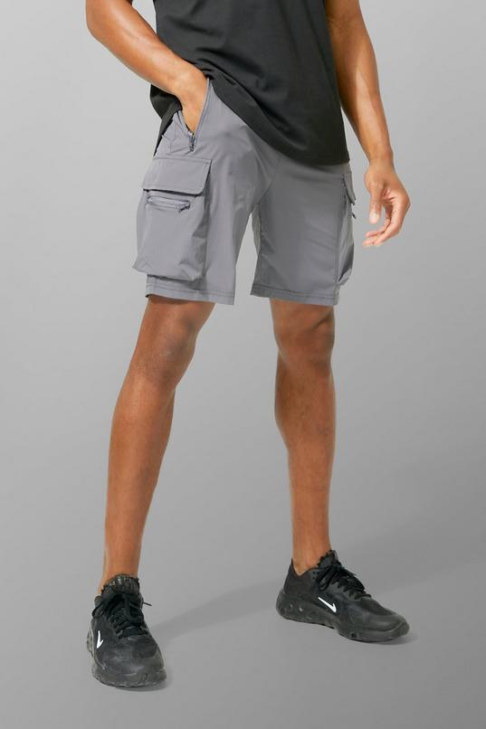 Man Active Lightweight 5inch Slim Cargo Gym Short by BOOHOOMAN