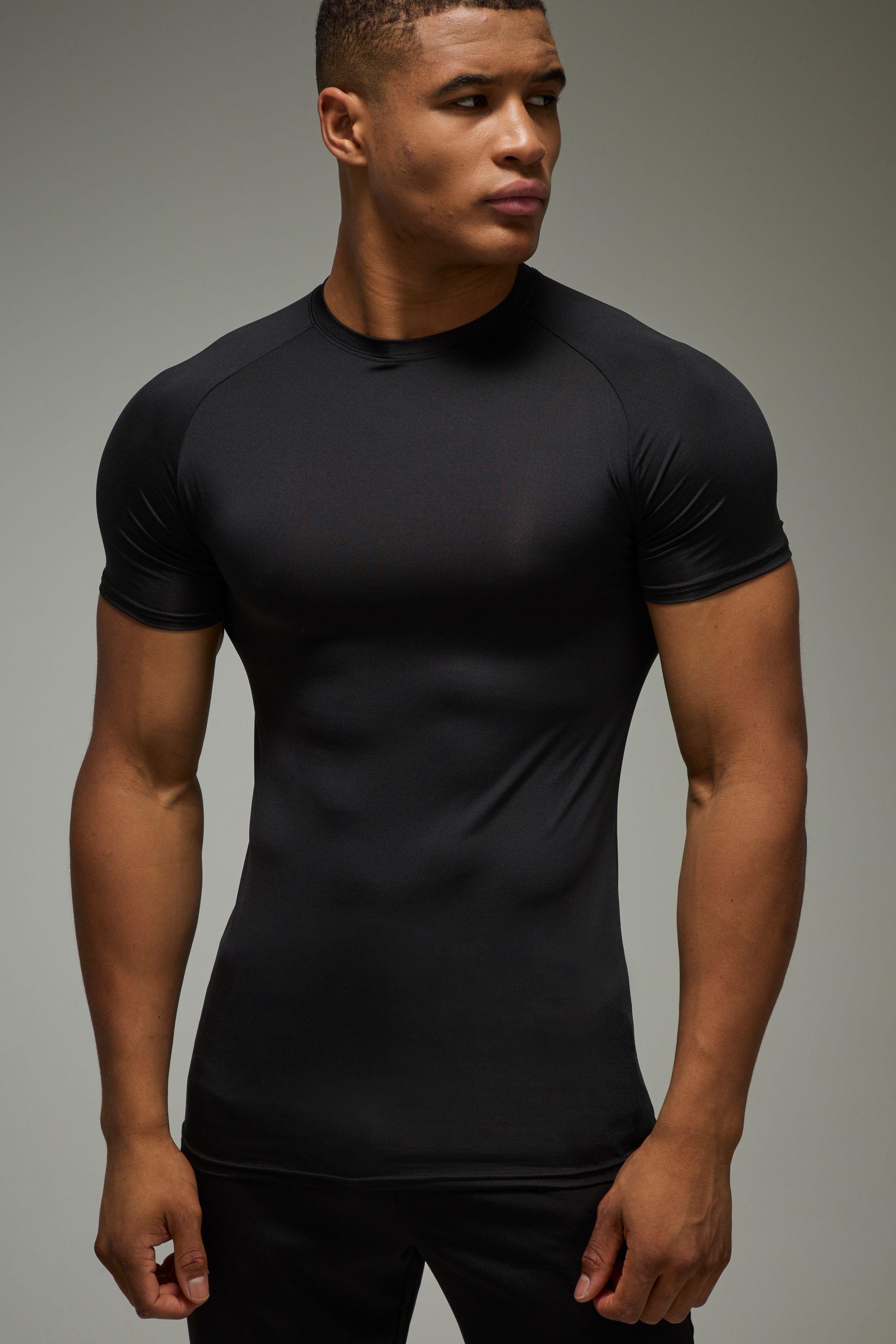 Man Active Lightweight Essentials Gym Muscle Fit Raglan T-shirt 2 Pack by BOOHOOMAN