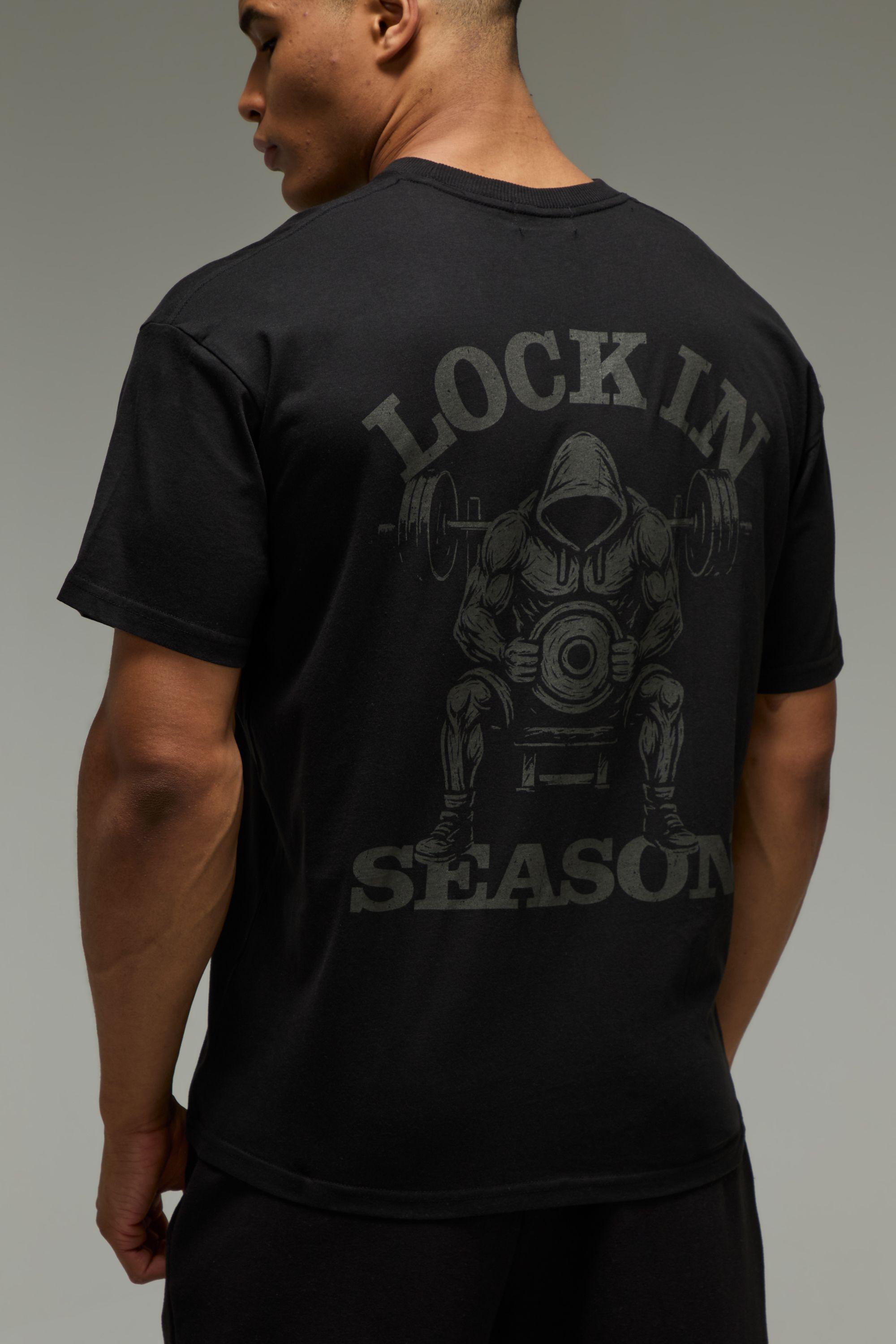 Man Active Lock In Season Oversized T-Shirt by BOOHOOMAN