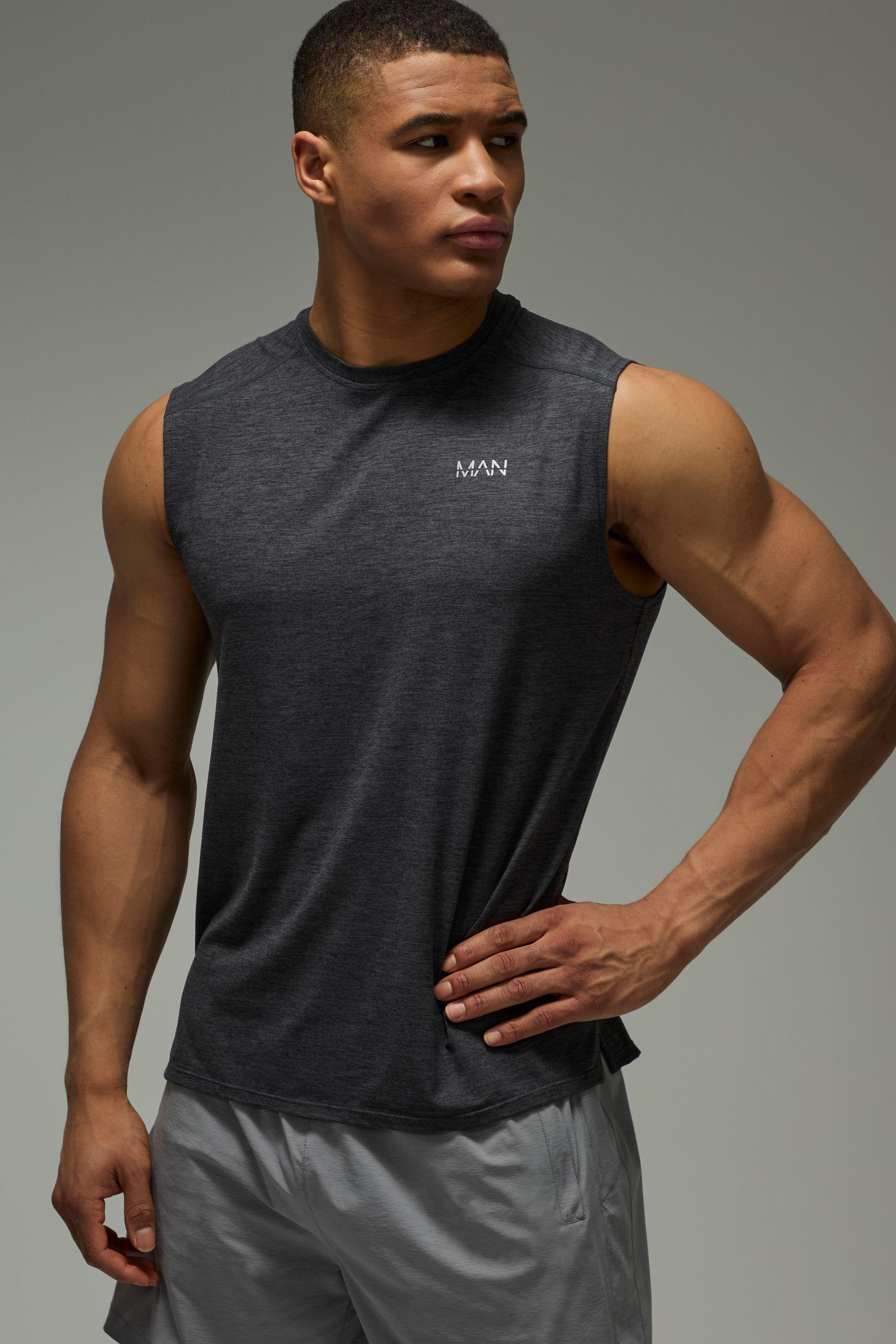 Man Active Marl Regular Fit Tank by BOOHOOMAN