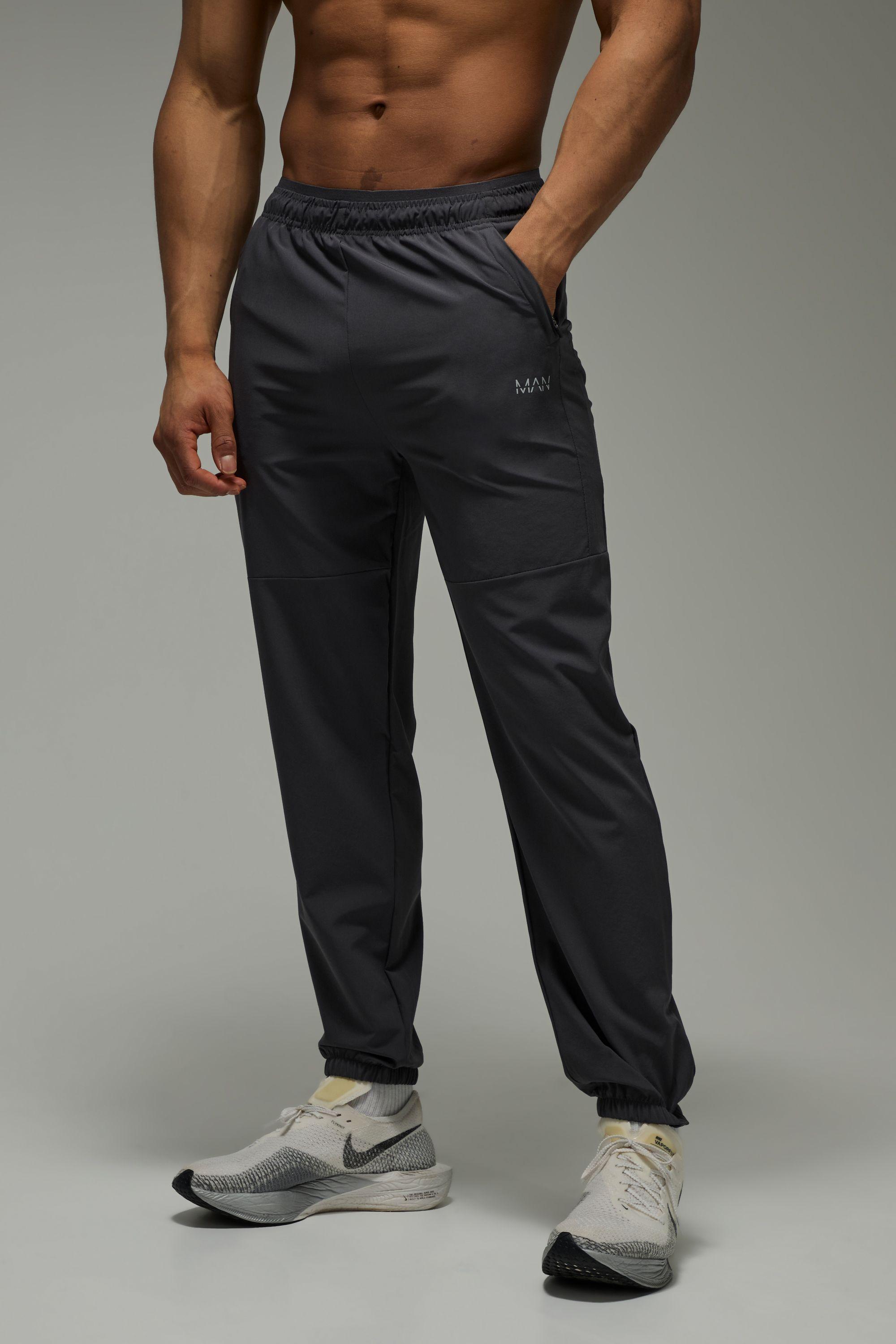 Man Active Perforated Regular Fit Cuffed Jogger by BOOHOOMAN