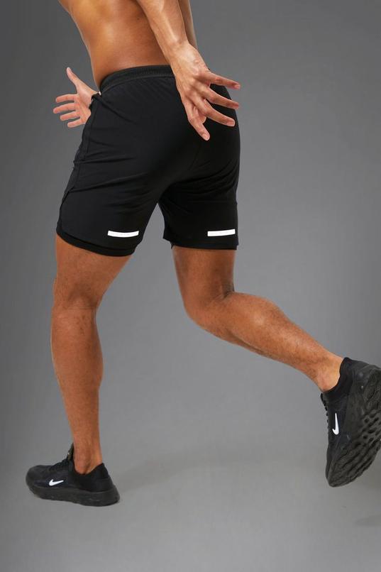 Man Active Performance Regular Fit 5inch 2-in-1 Gym Short by BOOHOOMAN