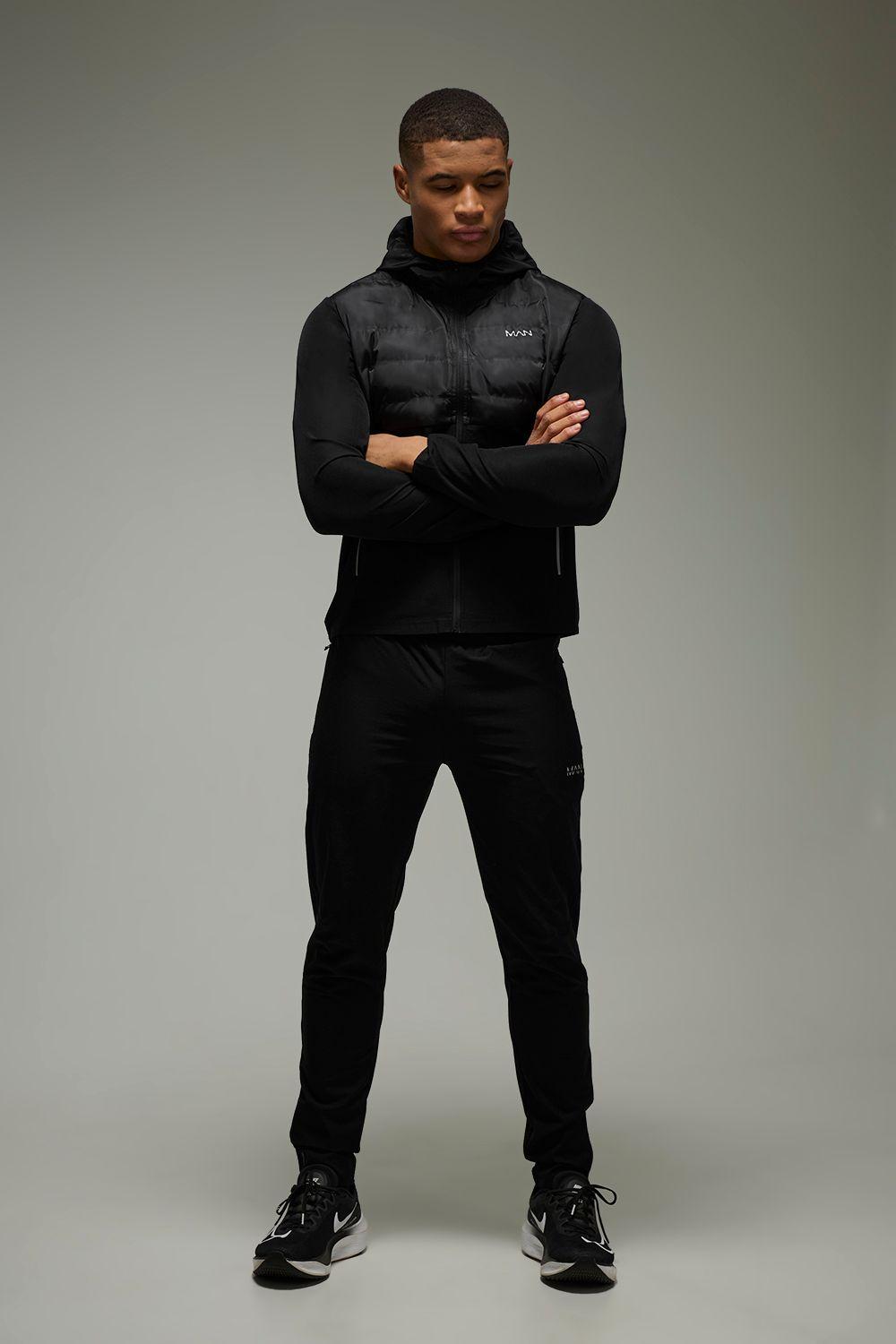 Man Active Quilted Regular Fit Tracksuit by BOOHOOMAN