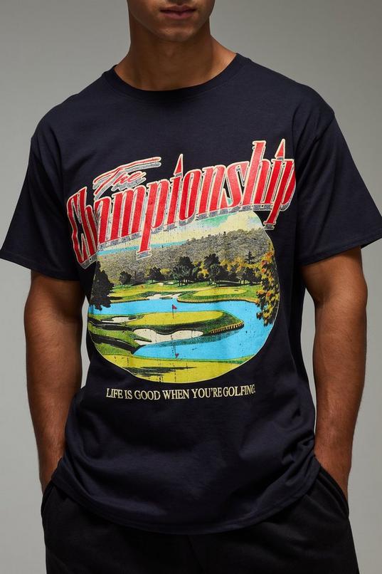 Man Active Regular Fit Golf Championship T-Shirt by BOOHOOMAN