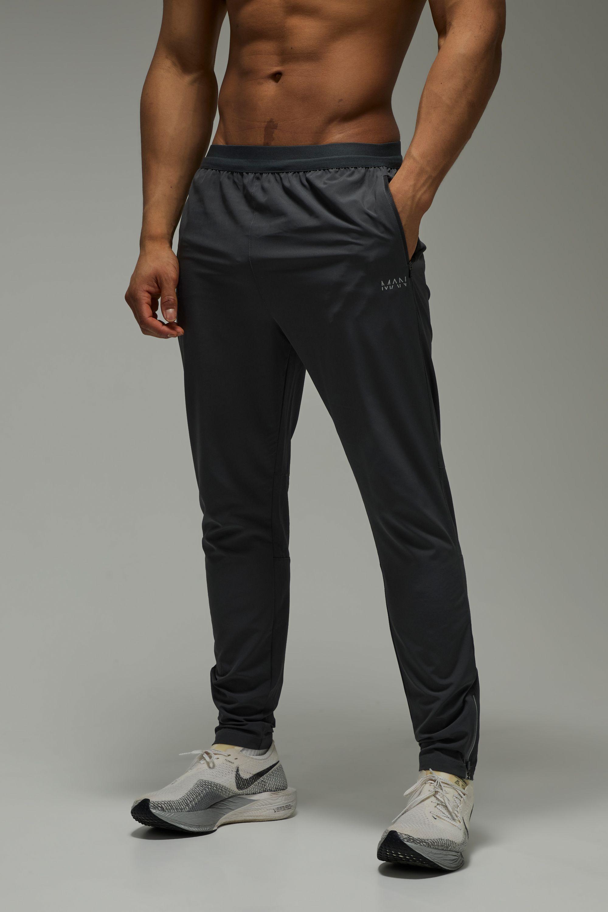 Man Active Running Perforated Tapered Jogger by BOOHOOMAN