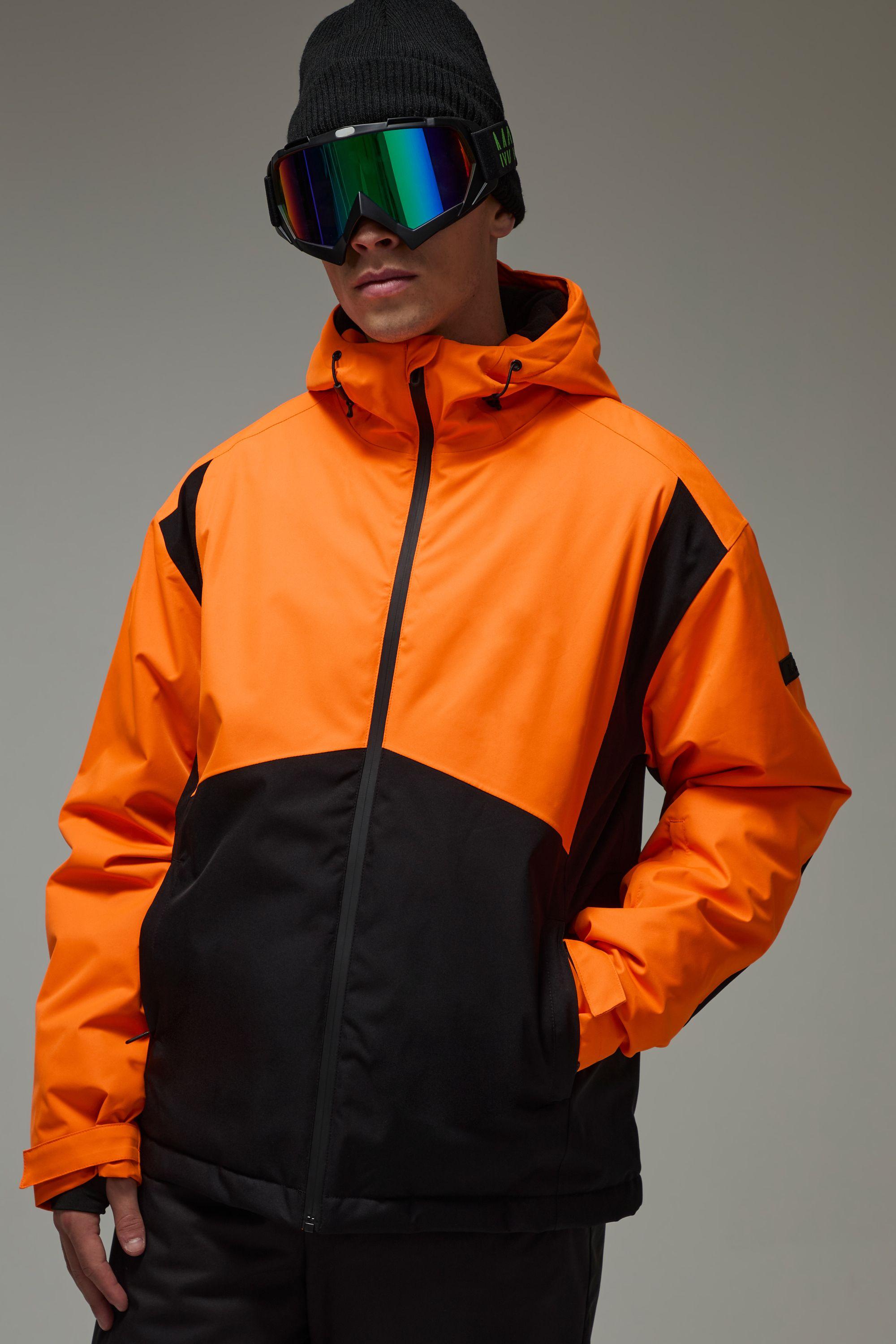 Man Active Ski Waterproof Colour Block Jacket by BOOHOOMAN