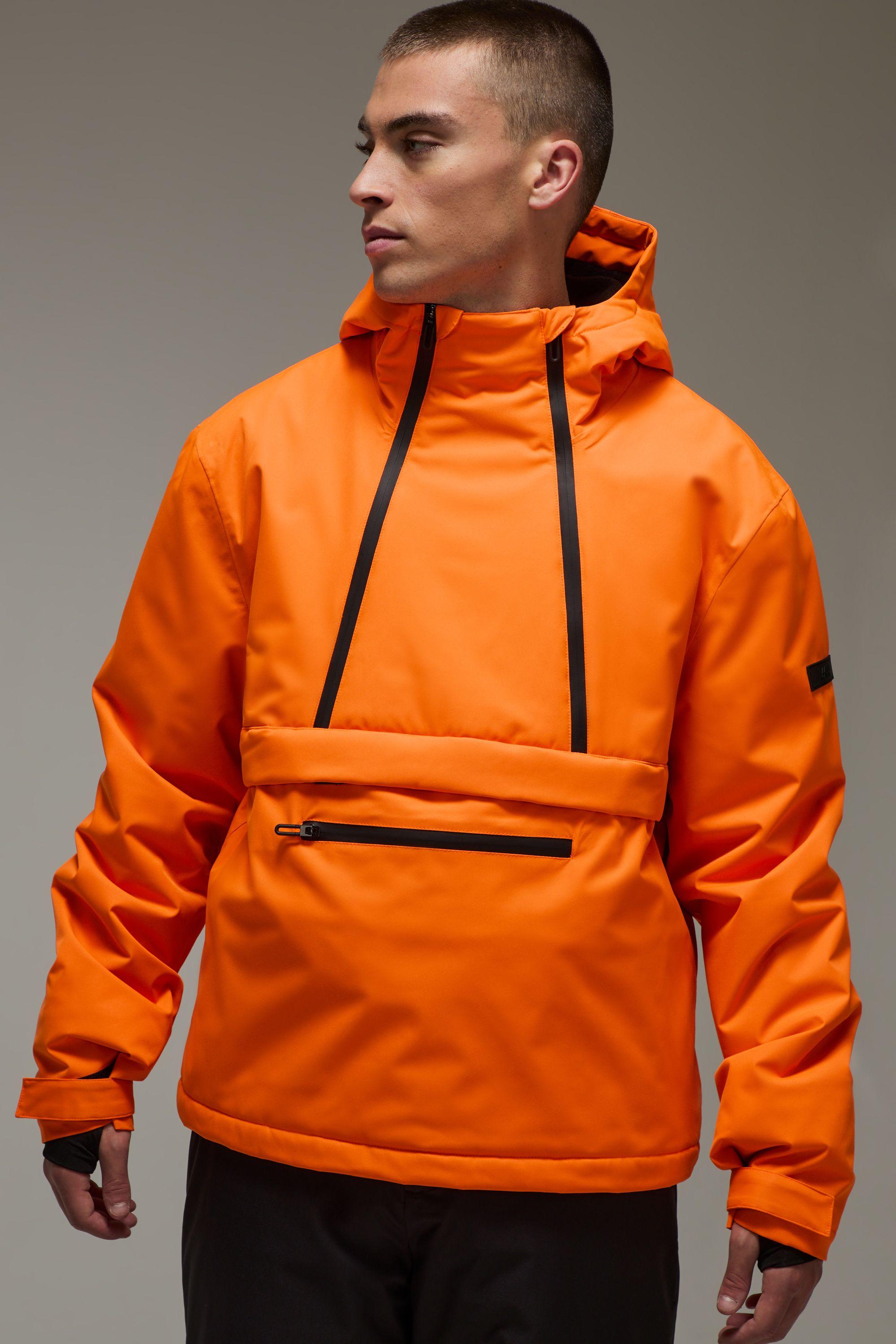 Man Active Ski Waterproof Fleece Lined Half Zip Jacket by BOOHOOMAN