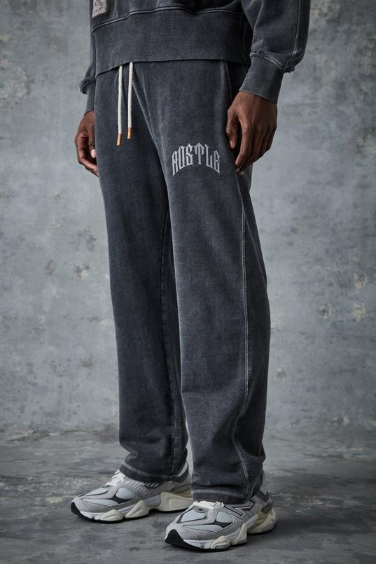 Man Active Straight Leg Washed Rest Day Jogger by BOOHOOMAN