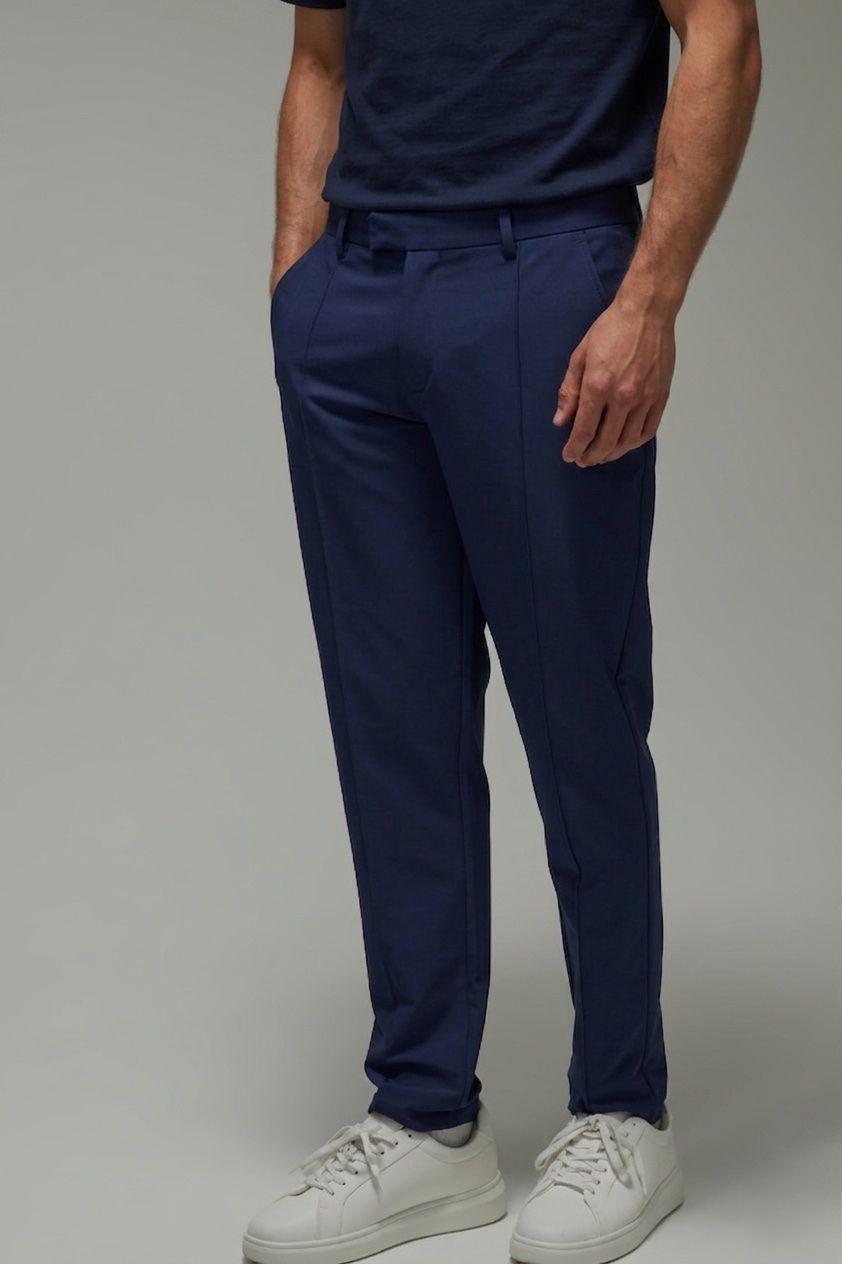 Man Active Tapered Fit Pintuck Golf Trousers by BOOHOOMAN