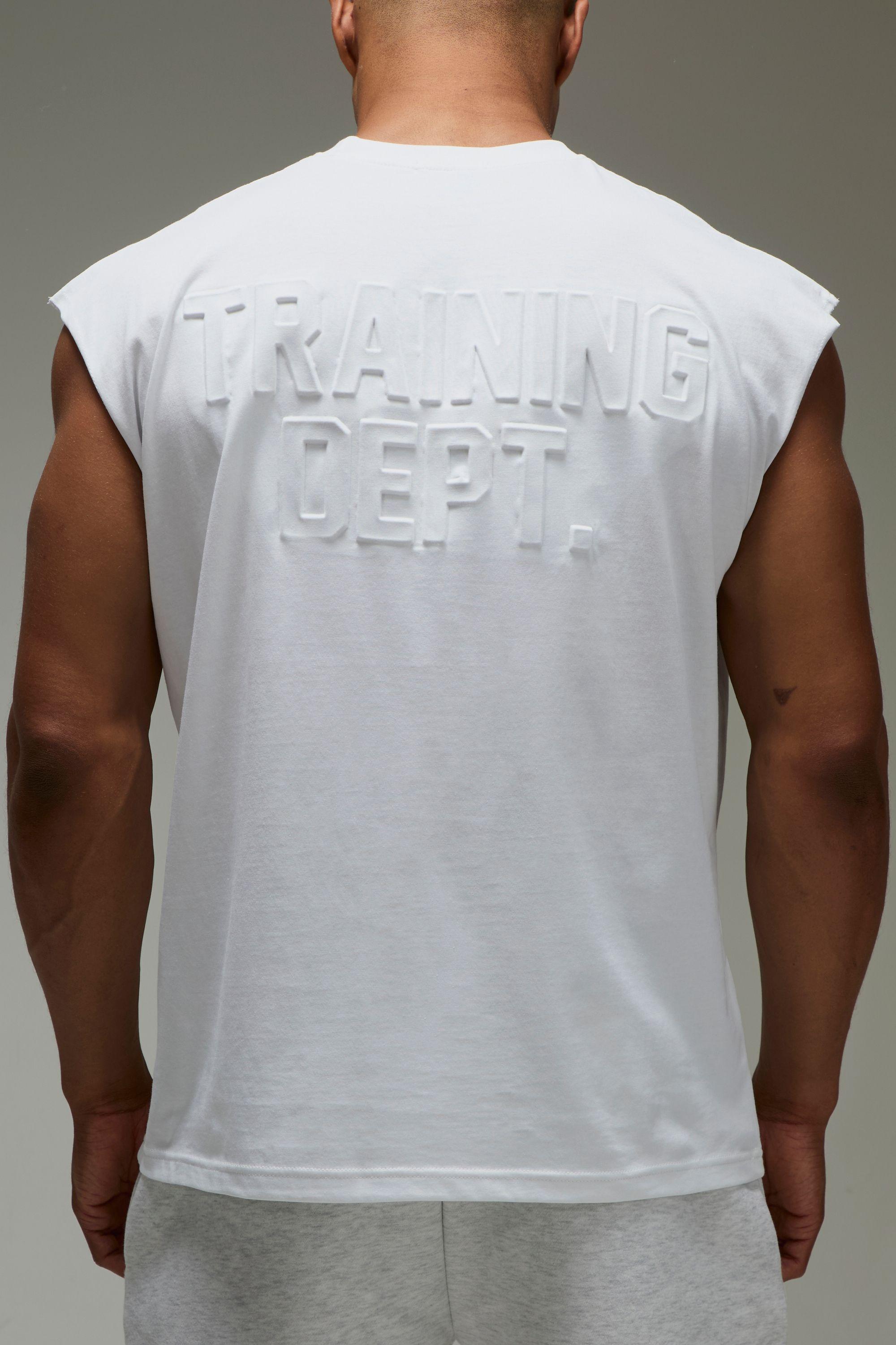 Man Active Training Dept Oversized Embossed Tank by BOOHOOMAN