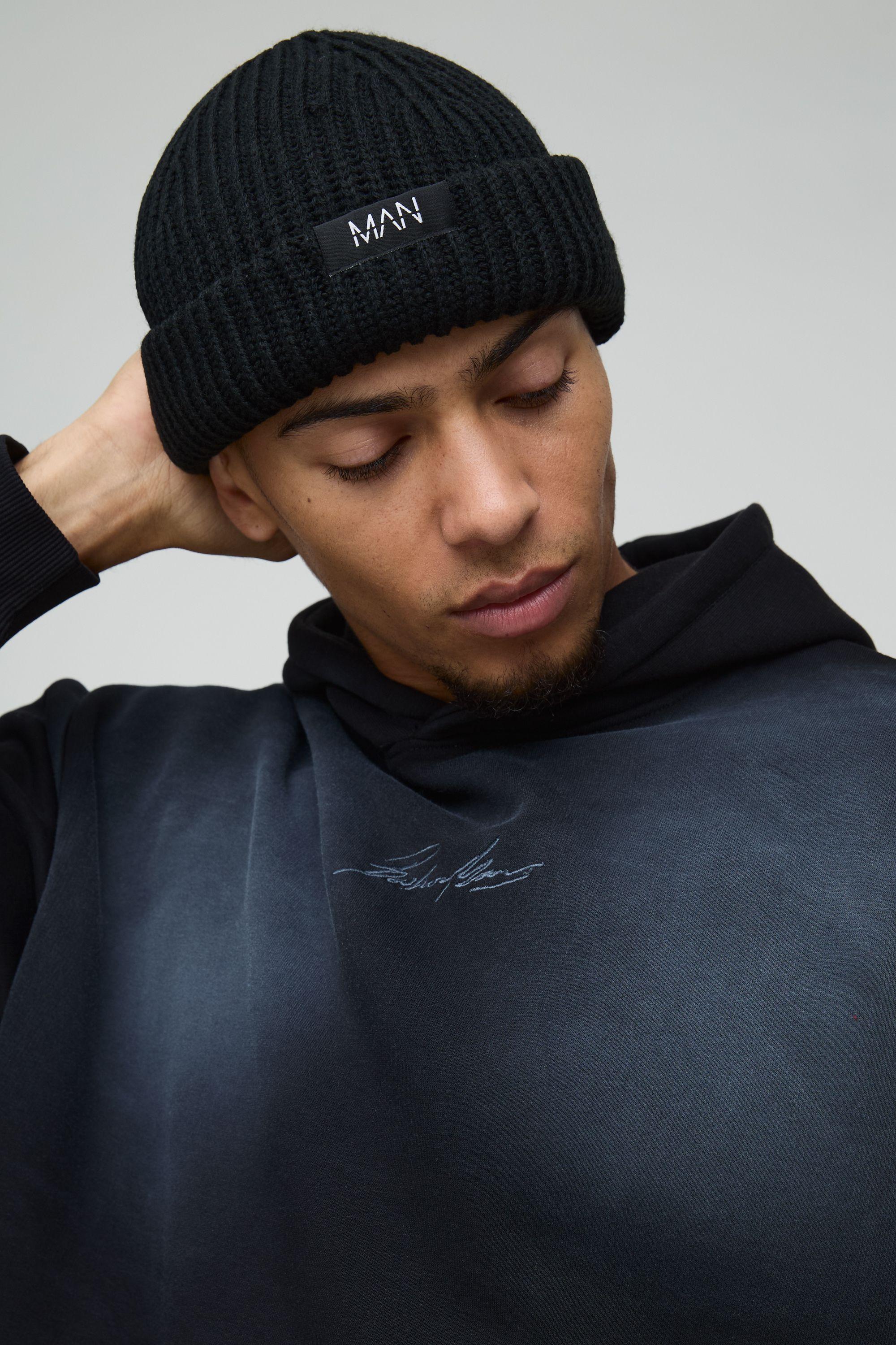 Man Tab Beanie by BOOHOOMAN