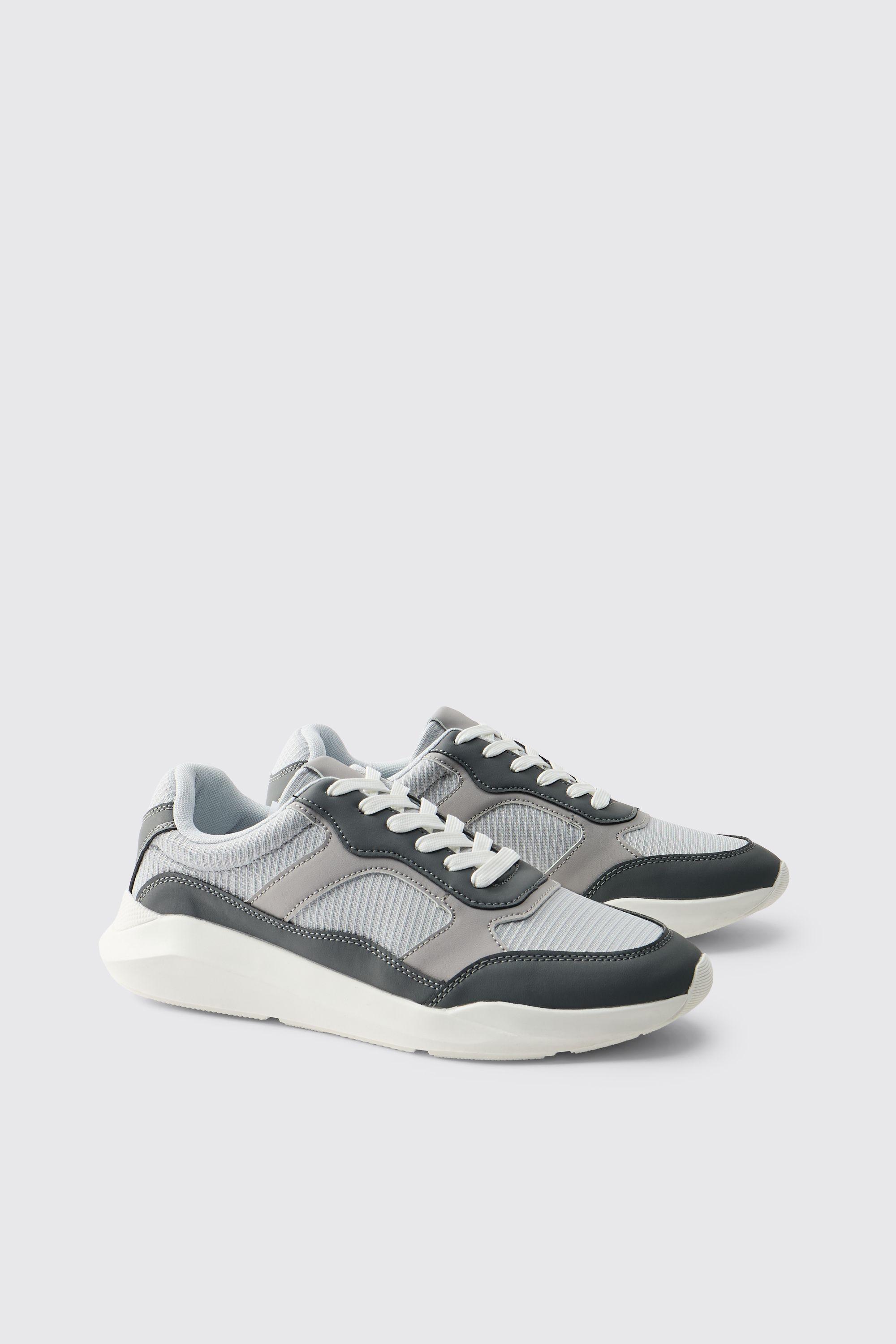 Mesh Contrast Panel Runner Style Trainer by BOOHOOMAN