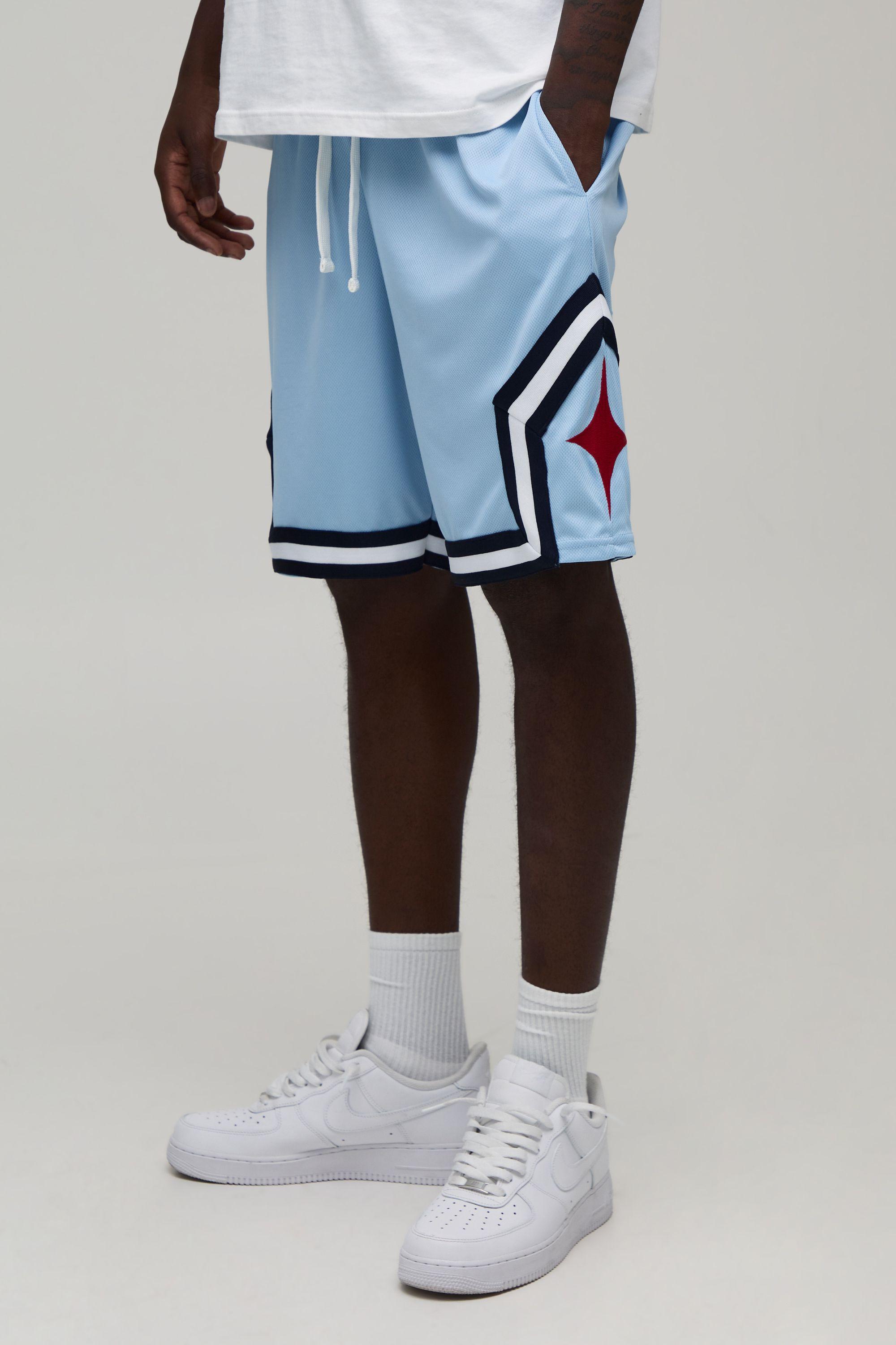 Mid Length Mesh Tape Detail Basketball Shorts by BOOHOOMAN