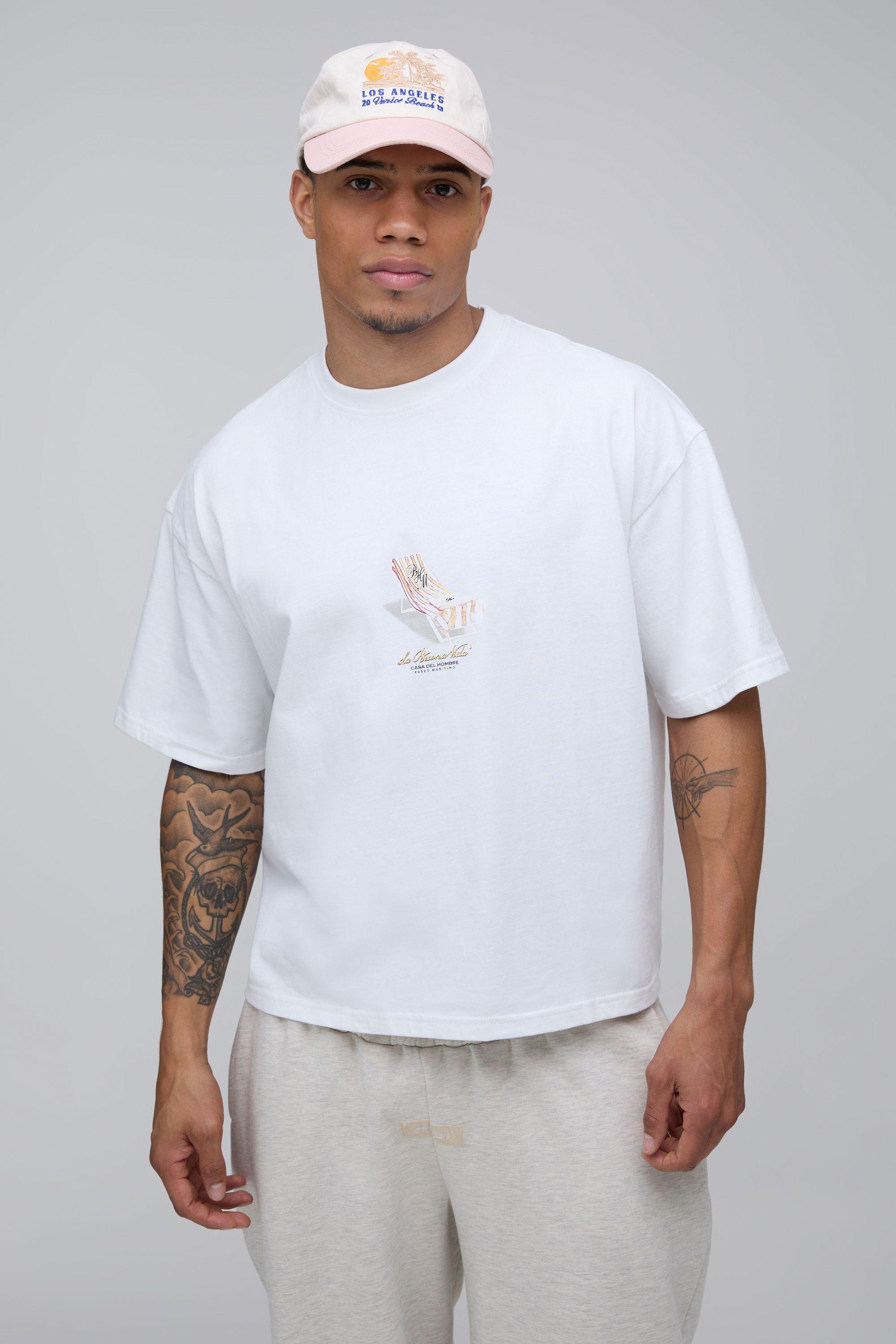 Mini Deck Chair Printed Oversized Boxy T-shirt by BOOHOOMAN