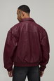 Mixed PU Textured Bomber Jacket by BOOHOOMAN