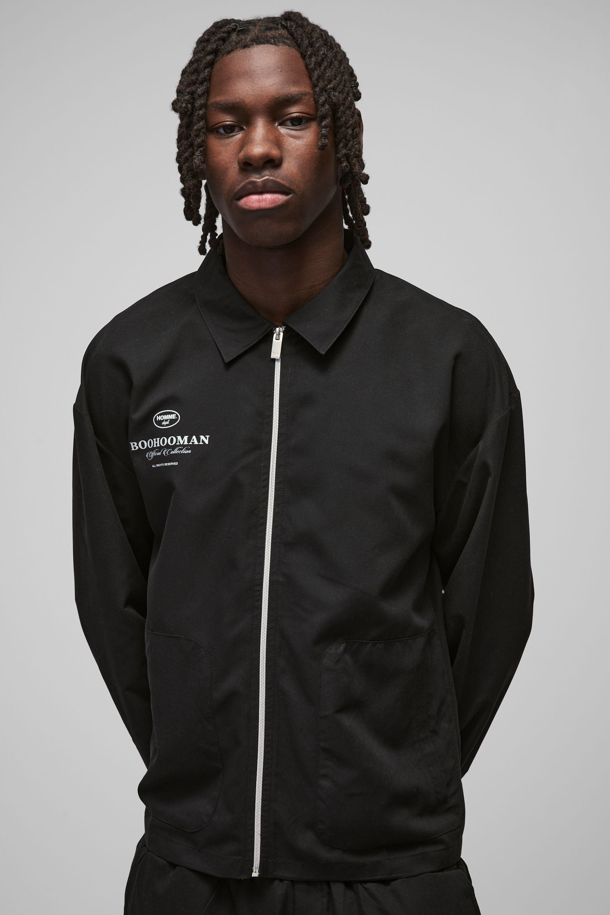 Nylon Man Pocket Detail Zip Through Overshirt by BOOHOOMAN Nylon Man Pocket Detail Zip Through Overshirt by BOOHOOMAN