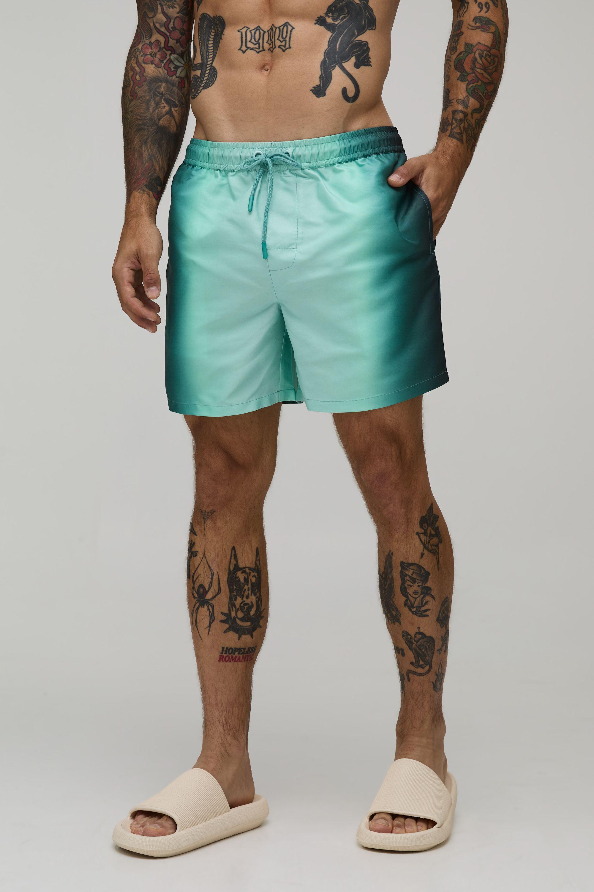 Ombre Mid Length Swim Short by BOOHOOMAN