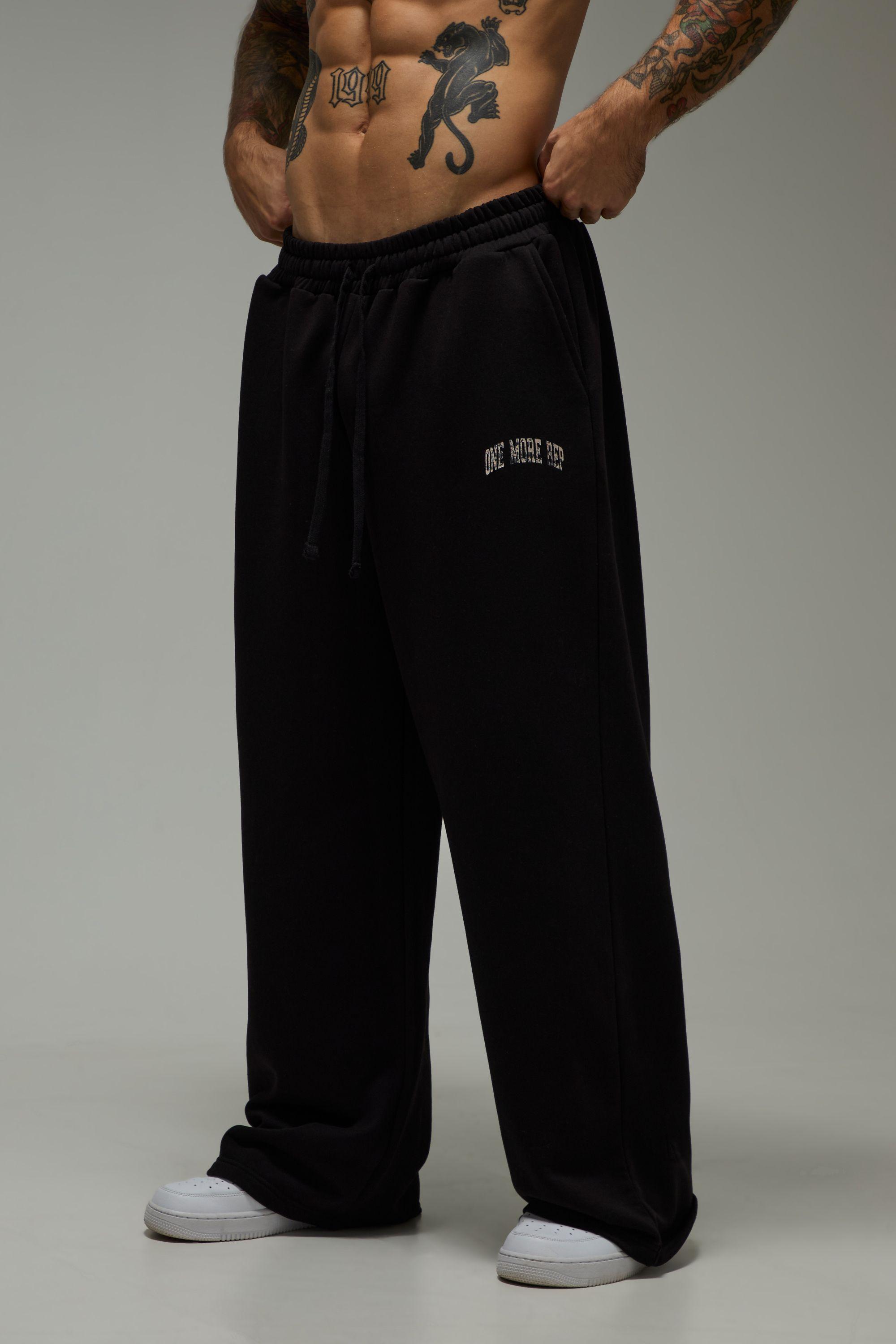 One More Rep Camo Wide Leg Jogger by BOOHOOMAN