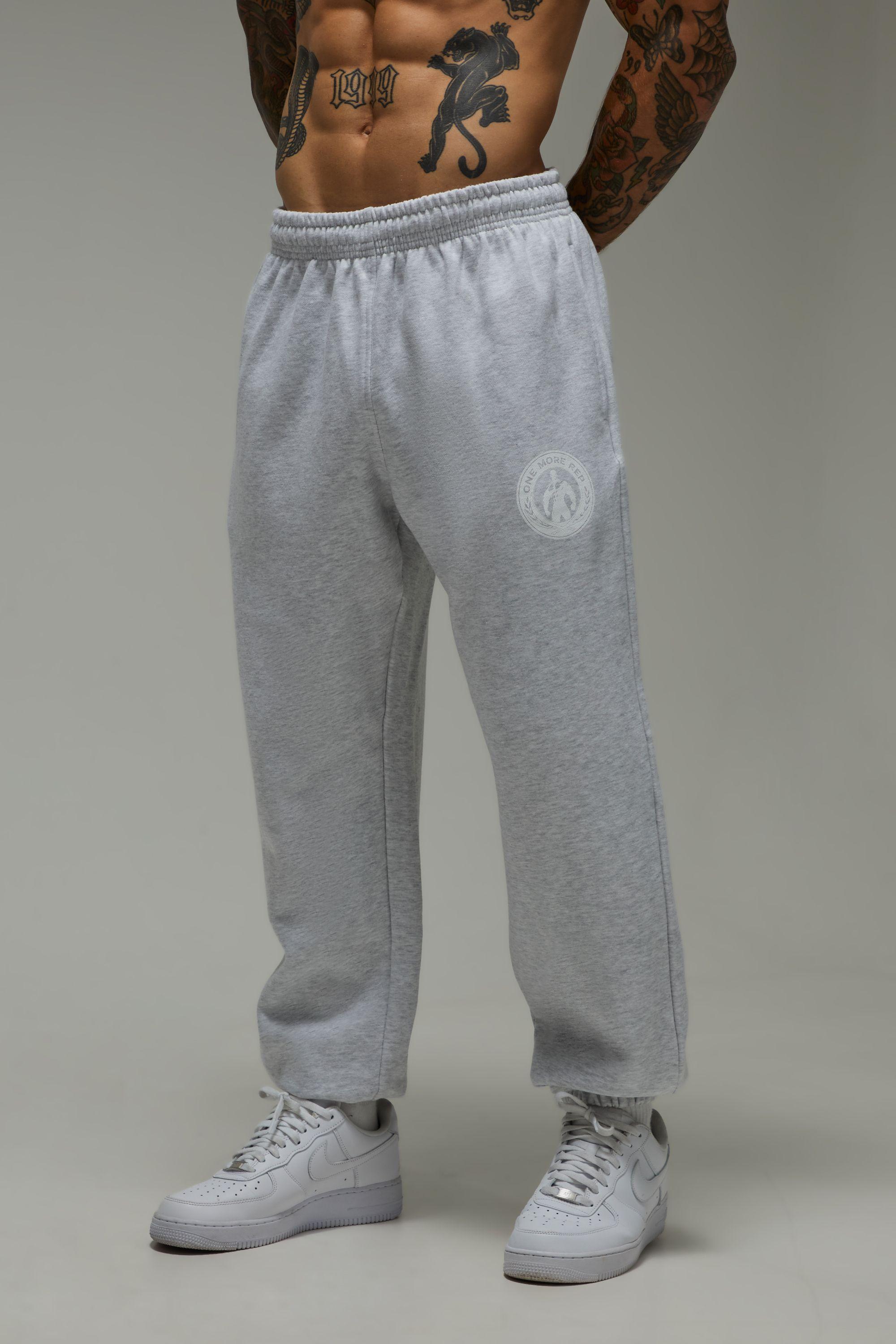 One More Rep Crest Oversized Joggers by BOOHOOMAN