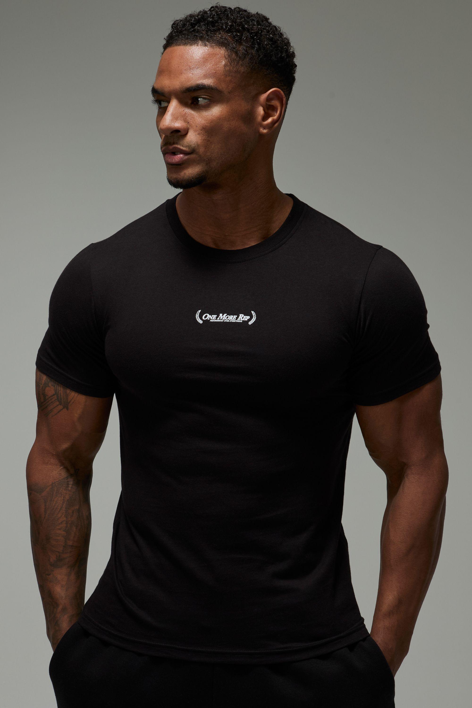 One More Rep Muscle Fit T-Shirt by BOOHOOMAN