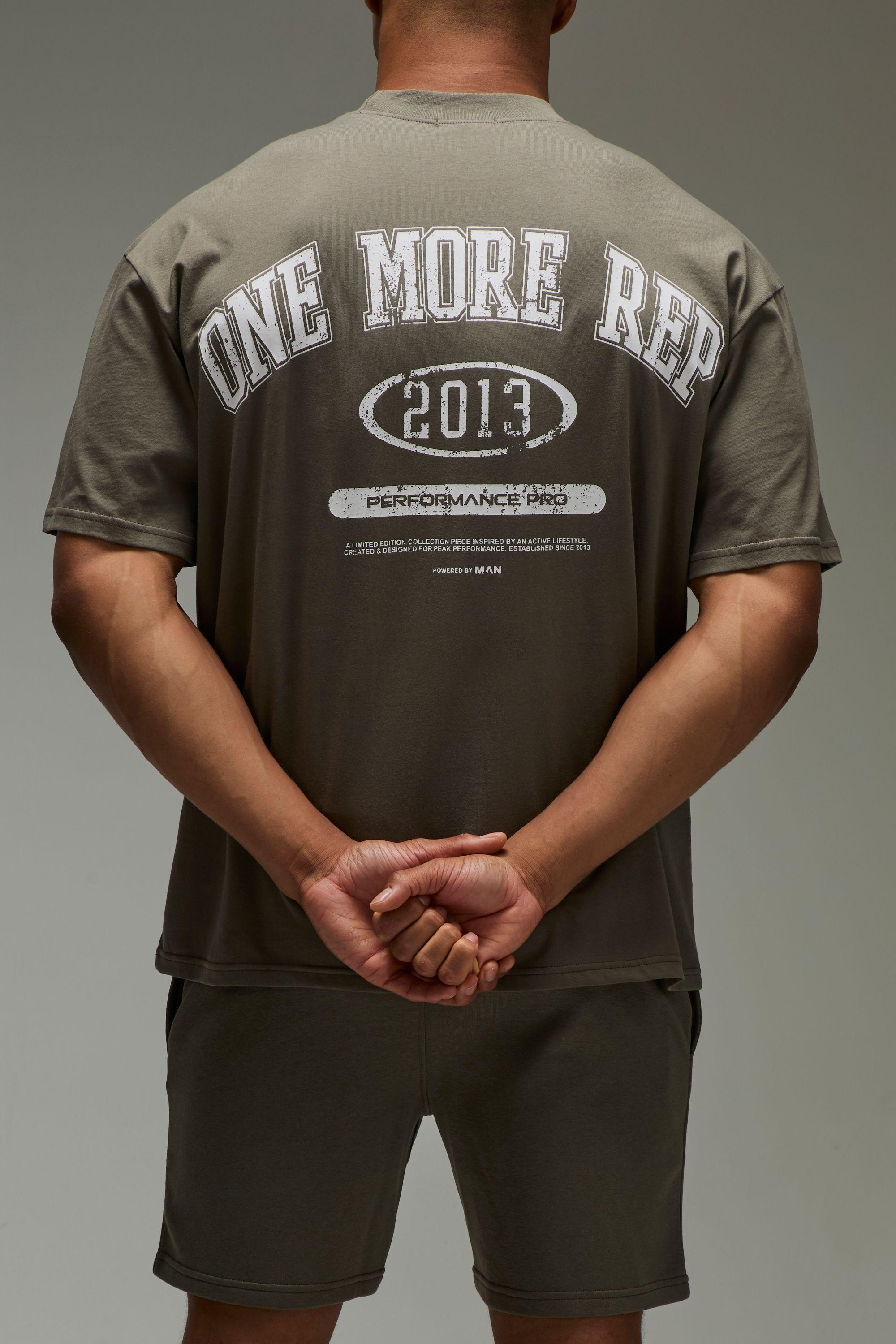 One More Rep Oversized T-shirt & Short Set by BOOHOOMAN