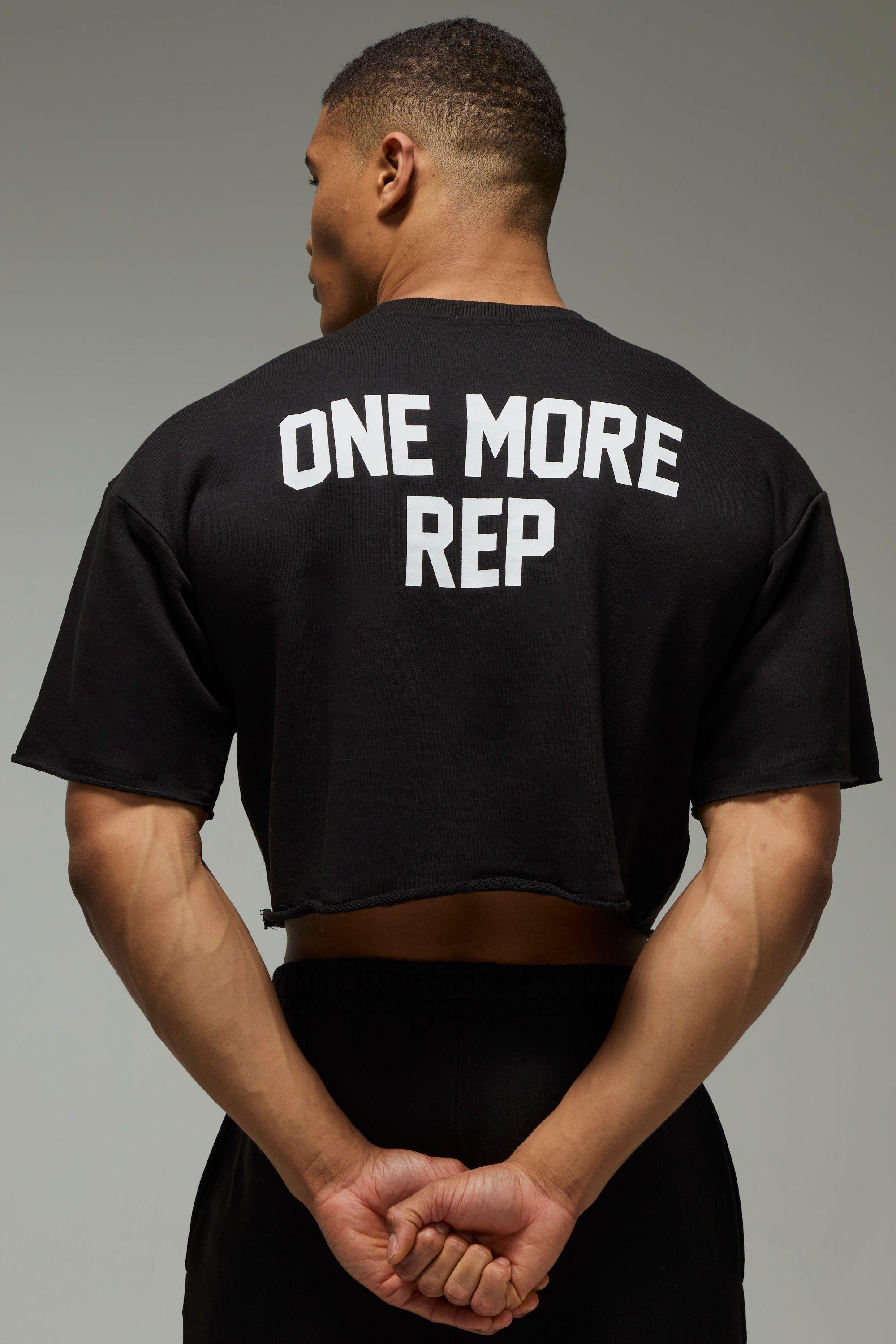 One More Rep Short Cropped Sleeve Sweat by BOOHOOMAN