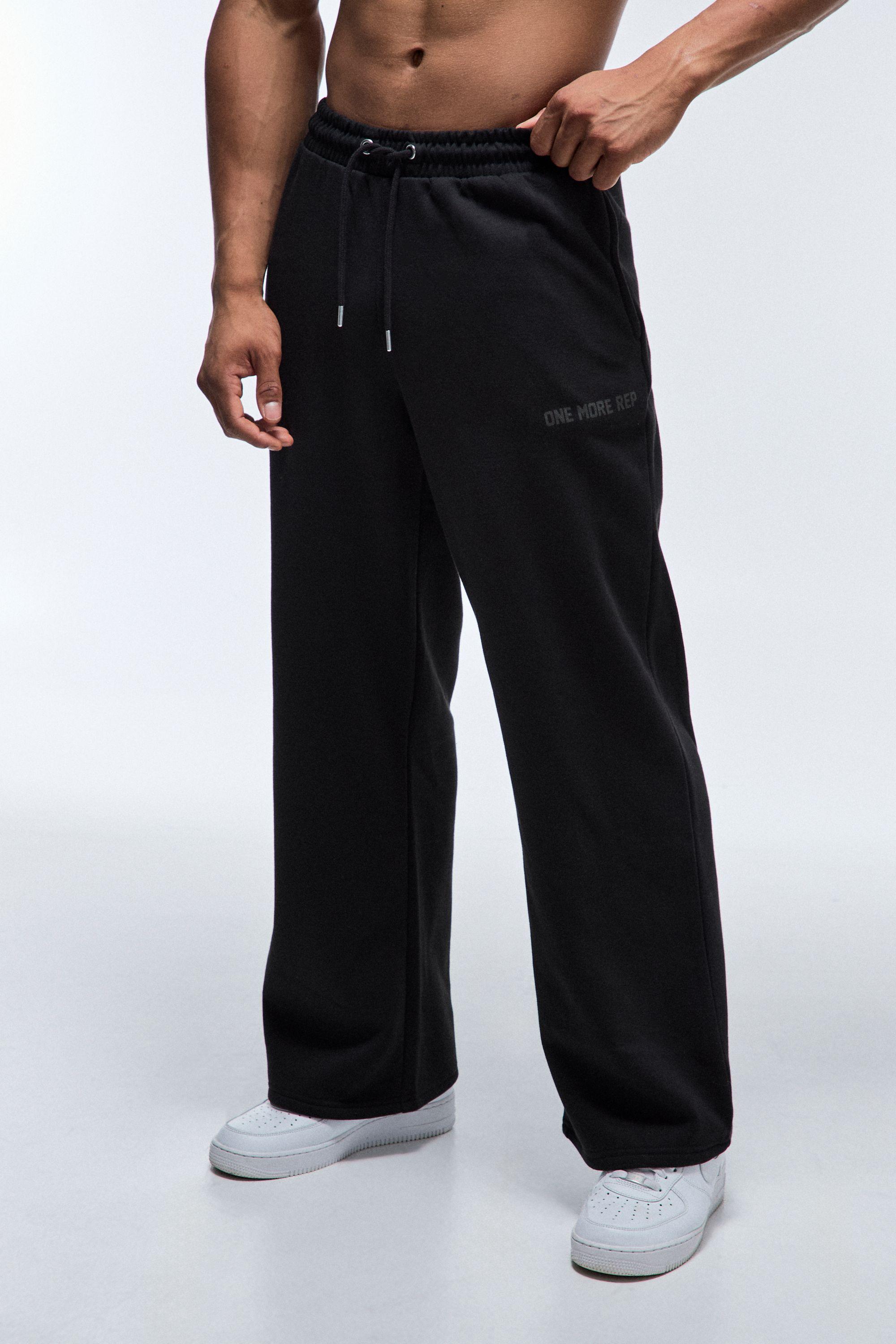 One More Rep Wide Leg Joggers by BOOHOOMAN