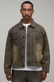 Overdyed Boxy Oversized Fit Denim Co-Ord Jacket by BOOHOOMAN Overdyed Boxy Oversized Fit Denim Co-Ord Jacket by BOOHOOMAN