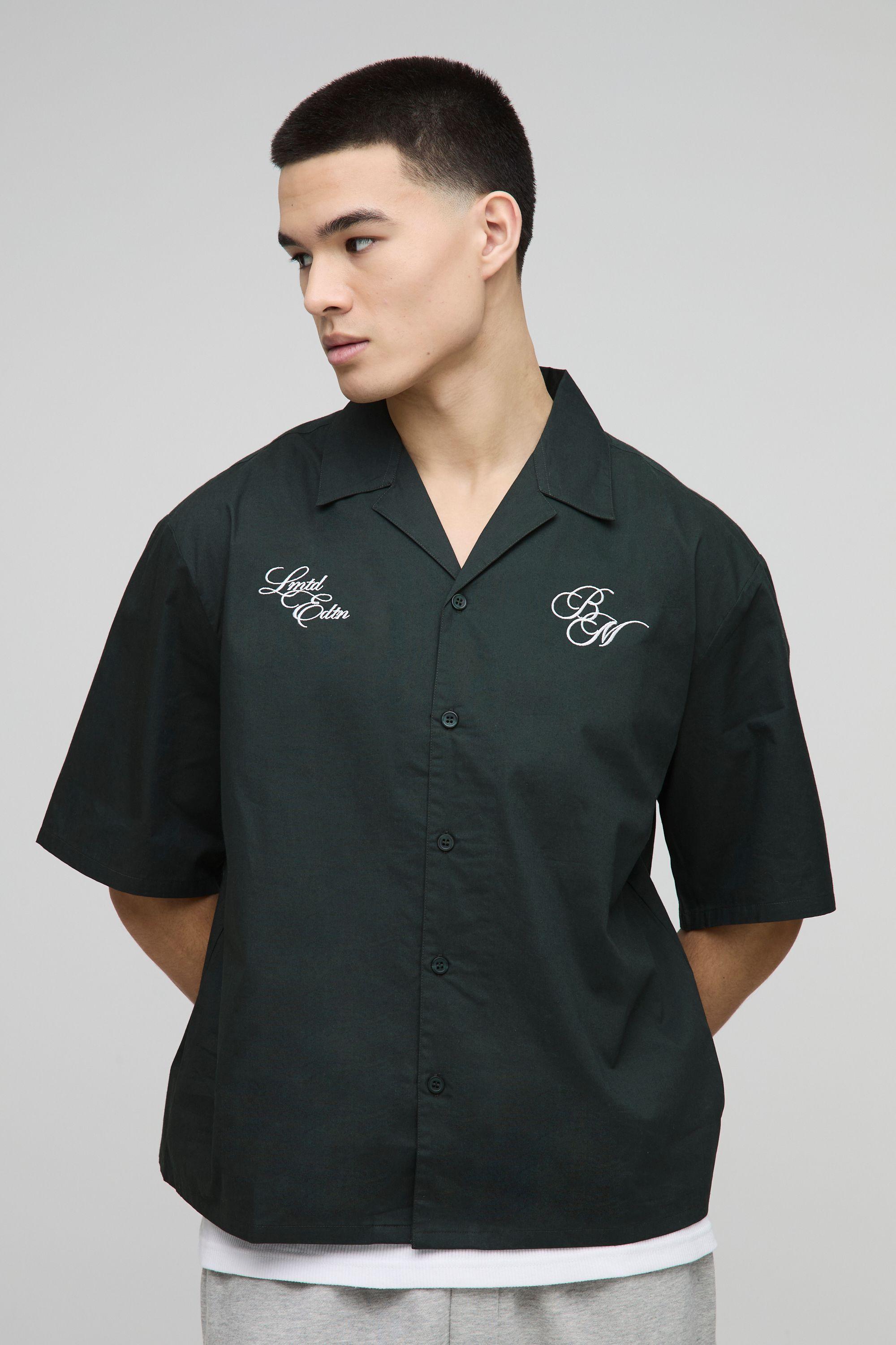 Oversized BM Peached Cotton Revere Shirt by BOOHOOMAN