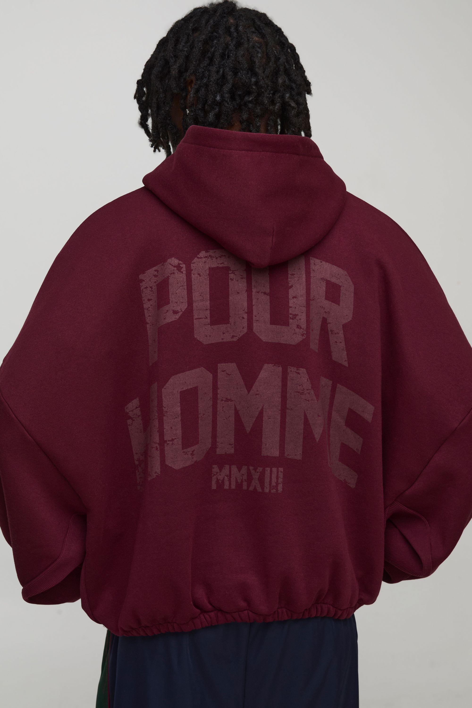 Oversized Batwing Homme Printed Hoodie by BOOHOOMAN