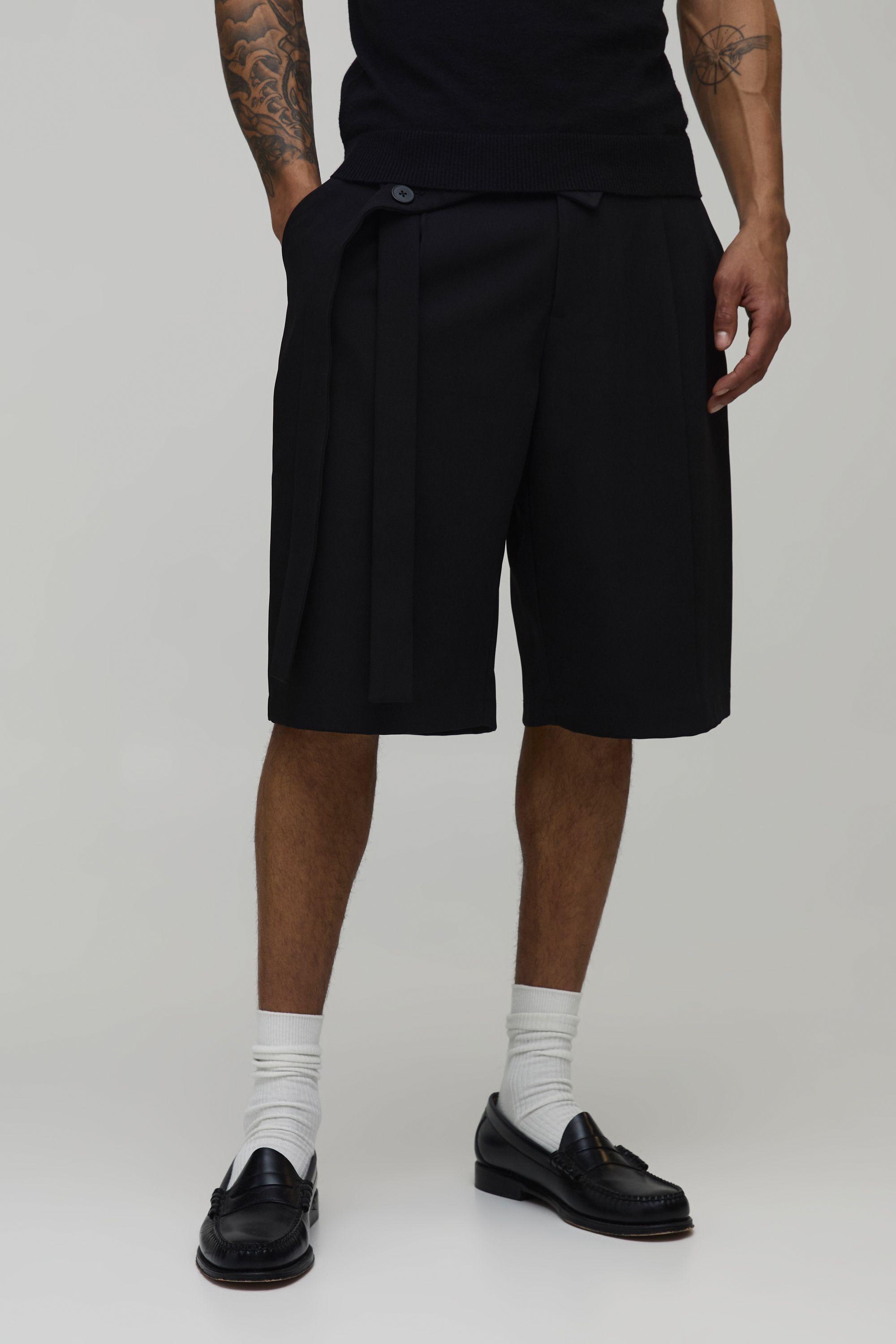 Oversized Belted Long Line Short by BOOHOOMAN