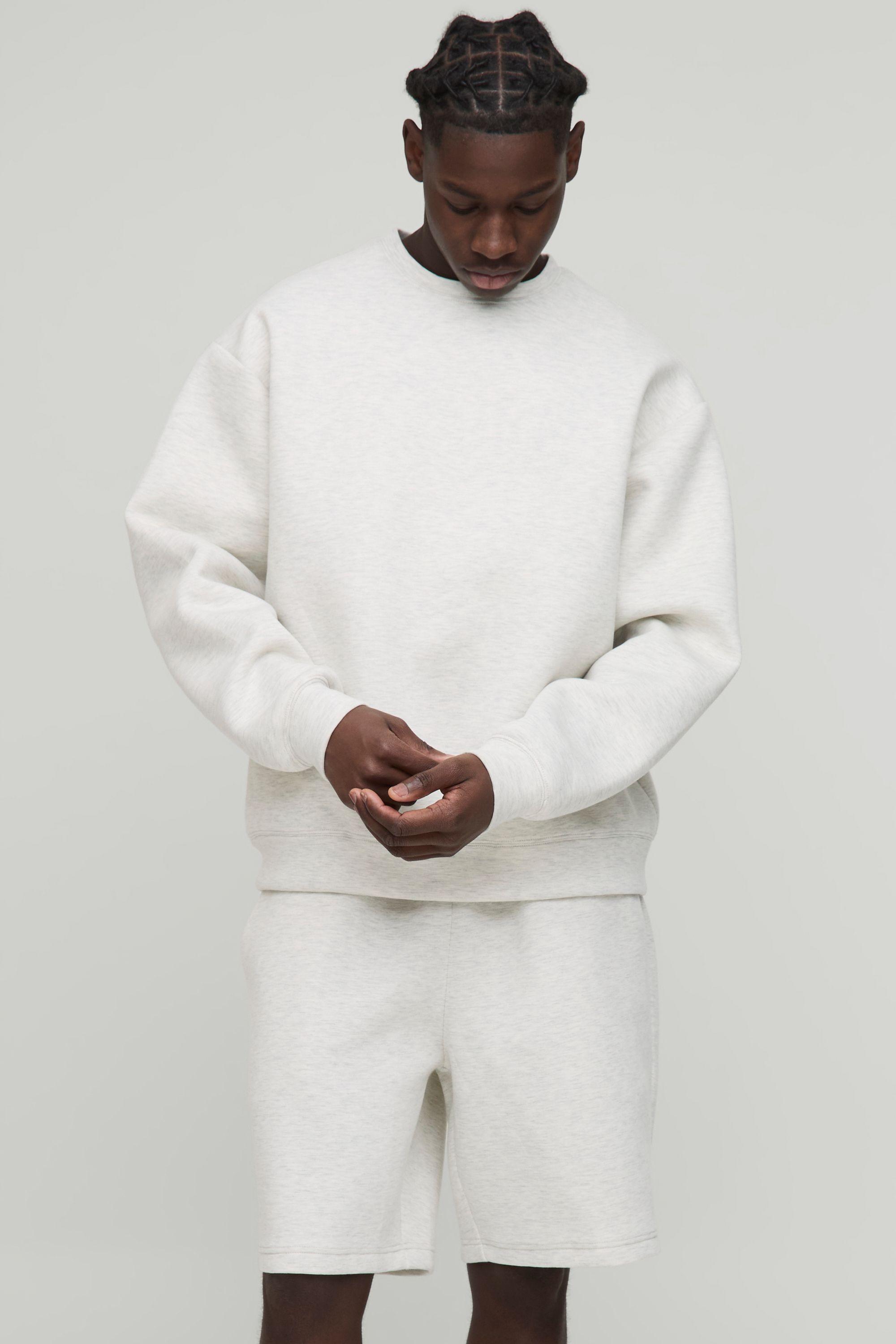 Oversized Bonded Scuba Sweatshirt Short Tracksuit by BOOHOOMAN Oversized Bonded Scuba Sweatshirt Short Tracksuit by BOOHOOMAN