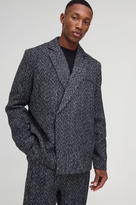 Oversized Boucle Boxy Blazer by BOOHOOMAN