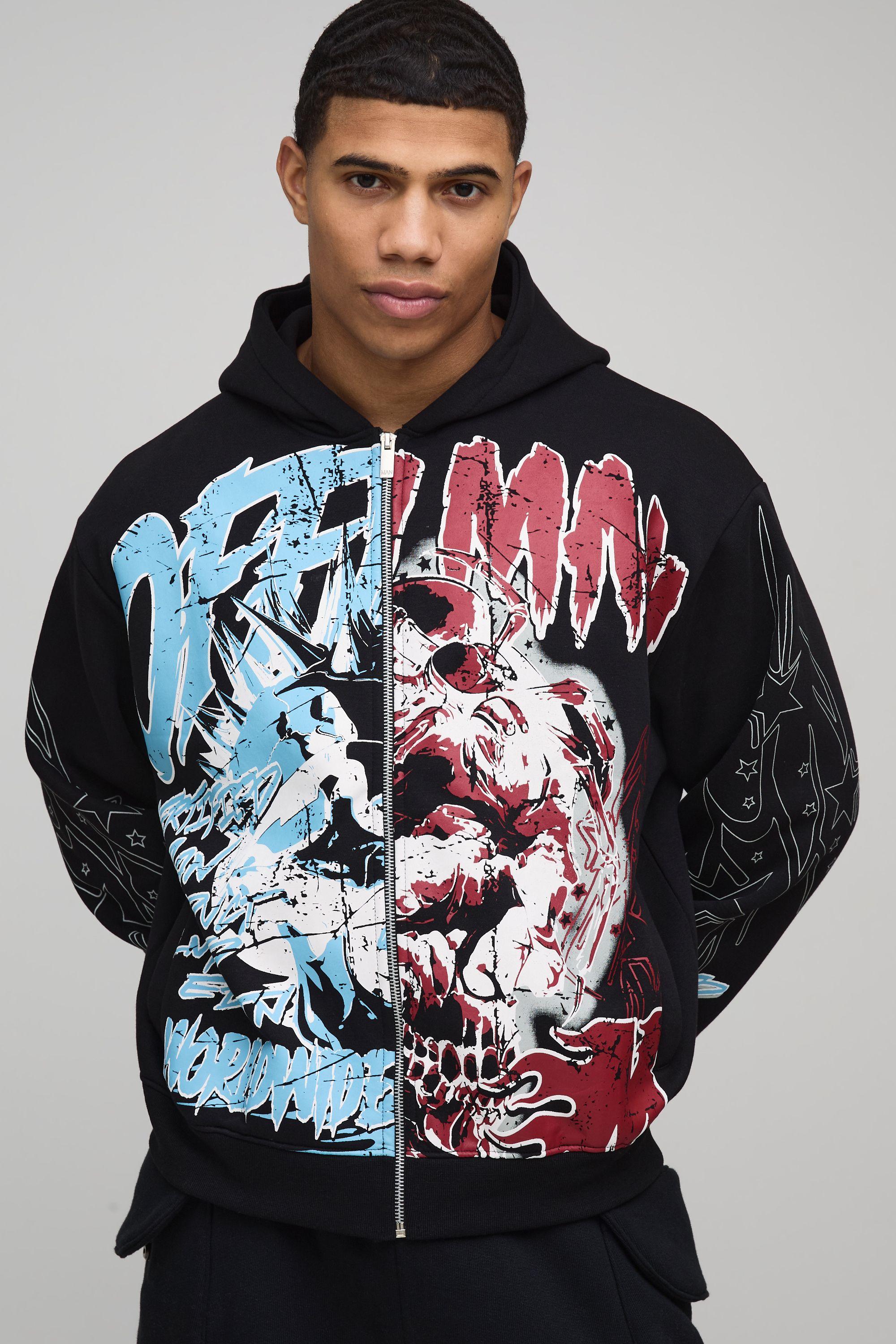 Oversized Boxy 13 Graphic hoodie by BOOHOOMAN
