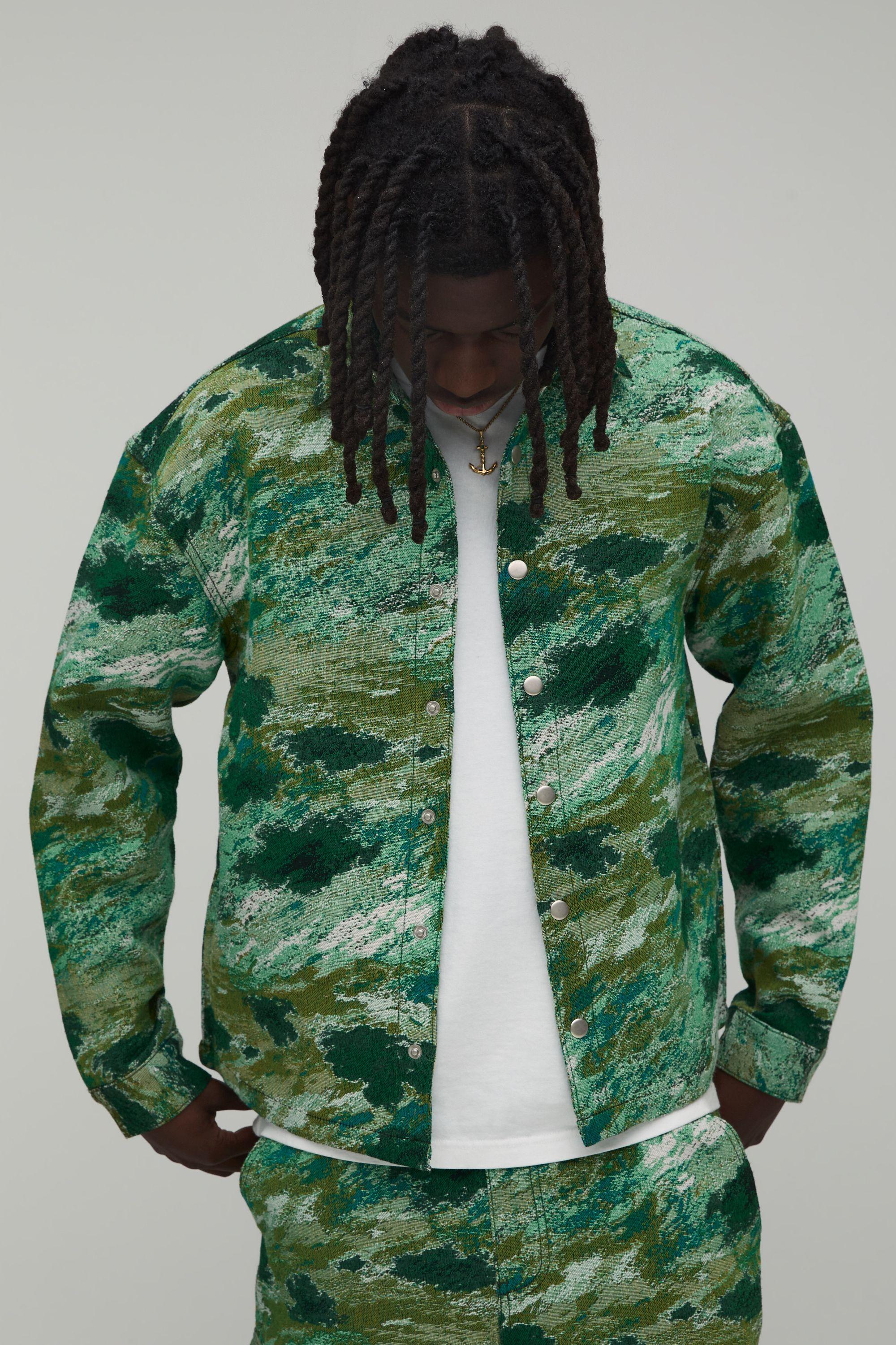 Oversized Boxy Abstract Camo Co-Ord Tapestry Overshirt by BOOHOOMAN