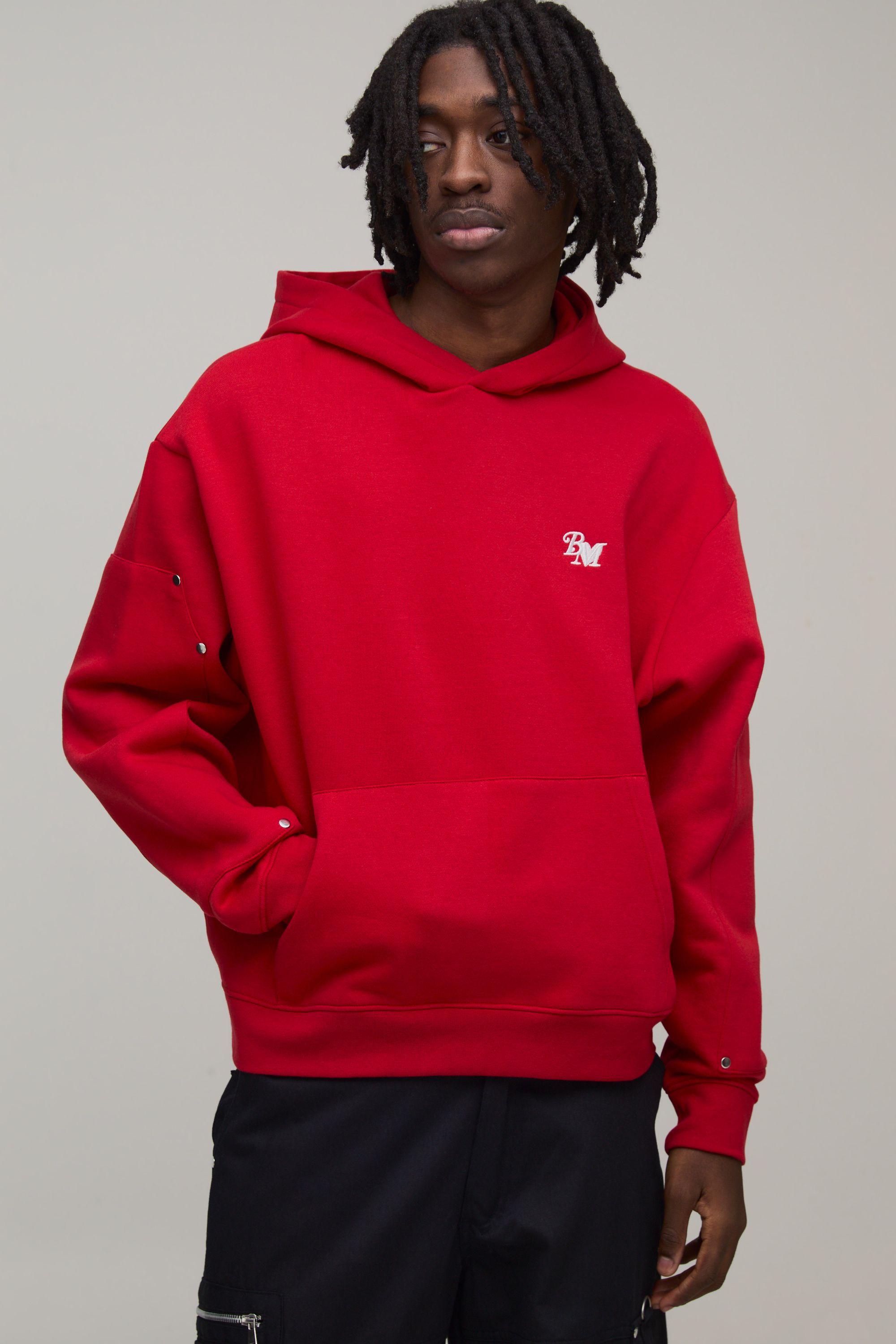 Oversized Boxy BM Panelled Hoodie by BOOHOOMAN
