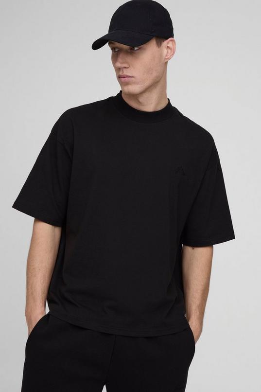 Oversized Boxy BM Signature Extended Neck T-shirt by BOOHOOMAN