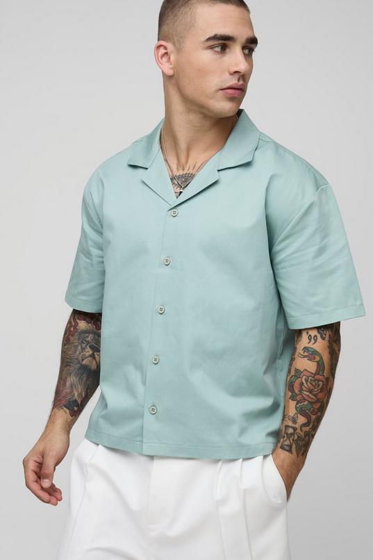 Oversized Boxy Back Printed Short Sleeve Shirt by BOOHOOMAN