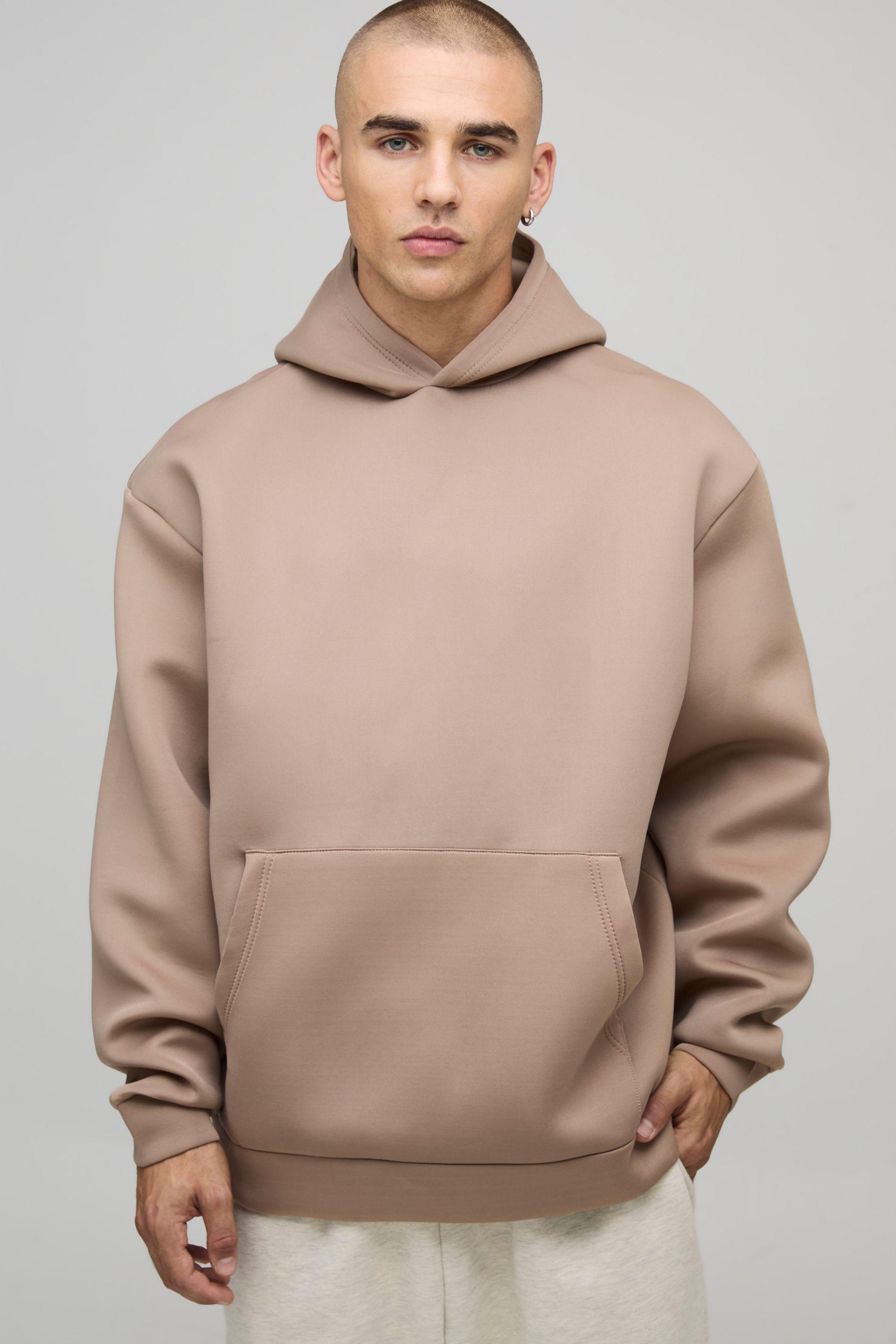 Oversized Boxy Bonded Scuba Hoodie by BOOHOOMAN
